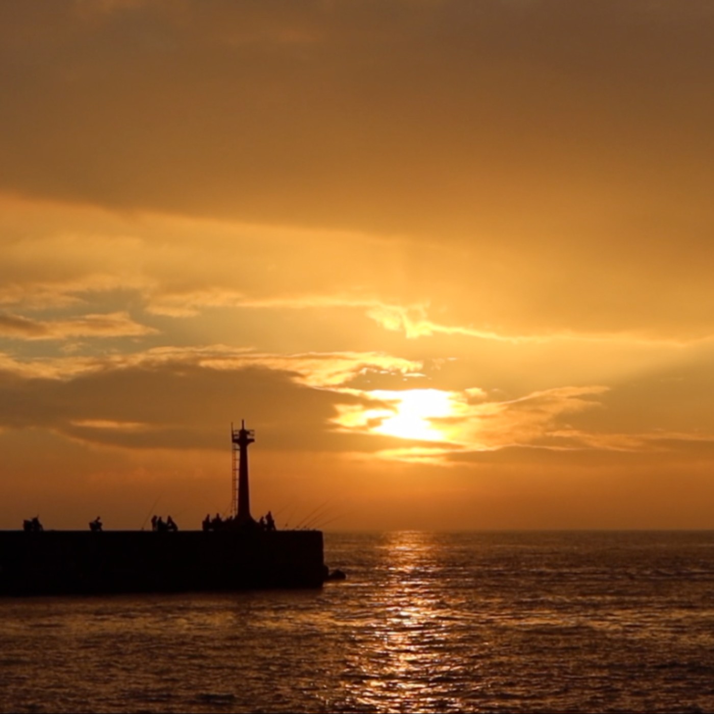 Sunset in a small pier.