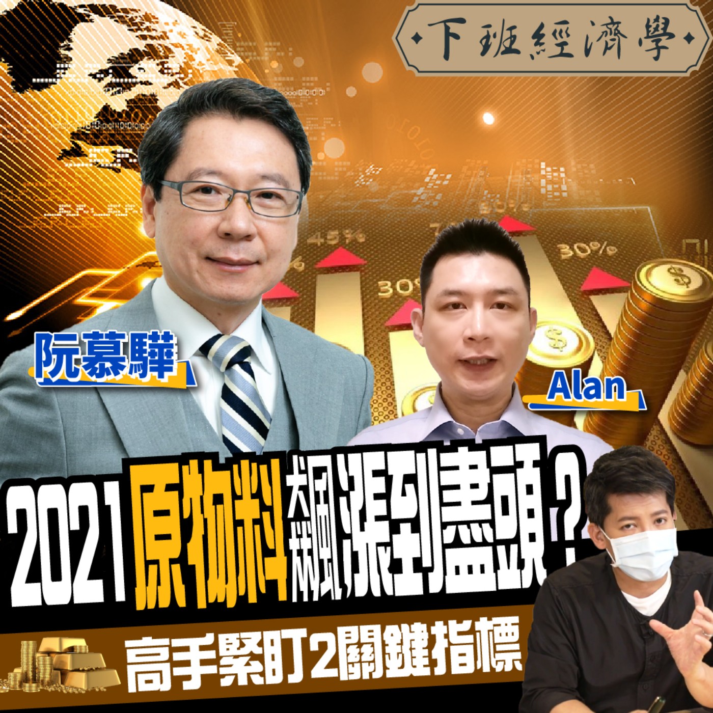 cover of episode 【股票】2021原物料飆漲到盡頭？高手緊盯2關鍵指標！曝下半年你該關注3類股！ft. 阮慕驊、Alan