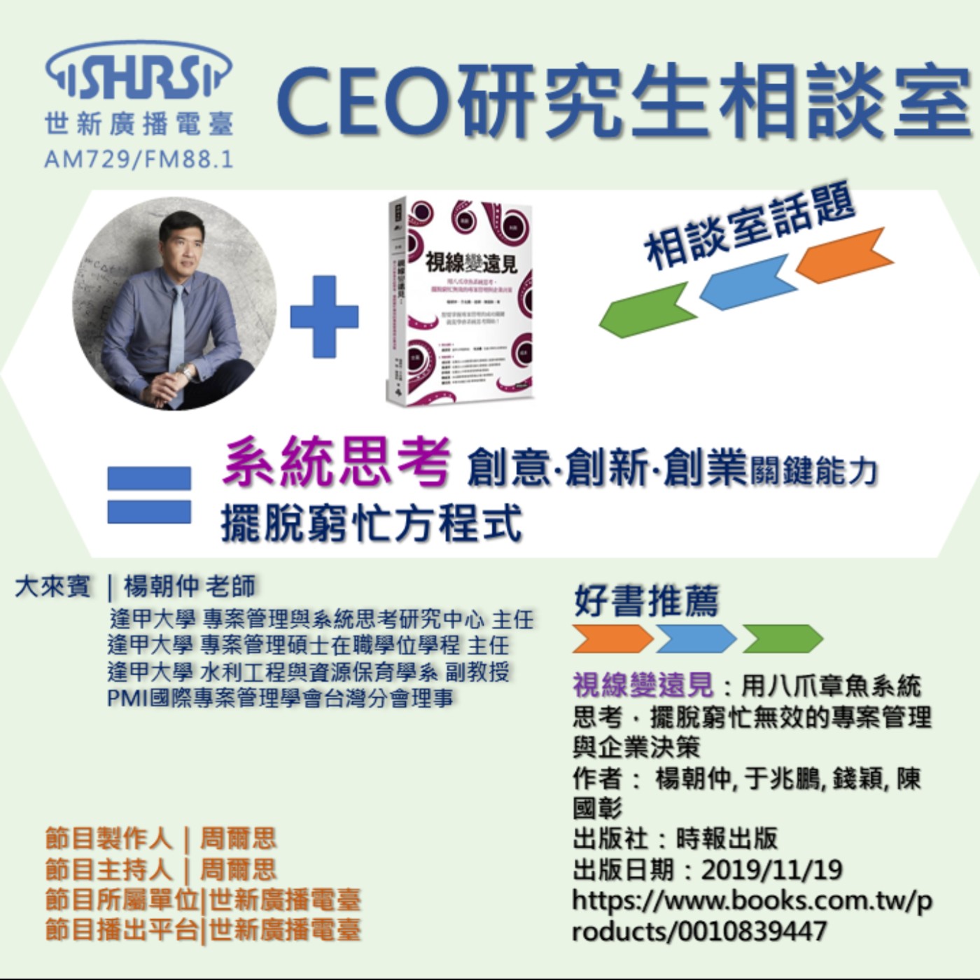 CEO研究生相談室｜EP12 ｜系統思考 創意‧創新‧創業關鍵能力 擺脫窮忙方程式 episode artwork