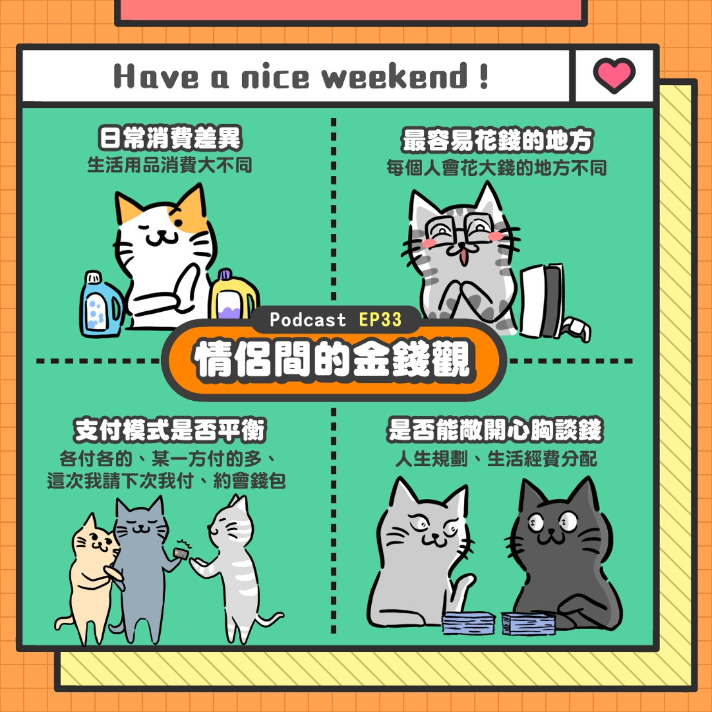 EP33 | 情侶之間金錢觀大不同，彼此能敞開心胸談錢錢嗎?