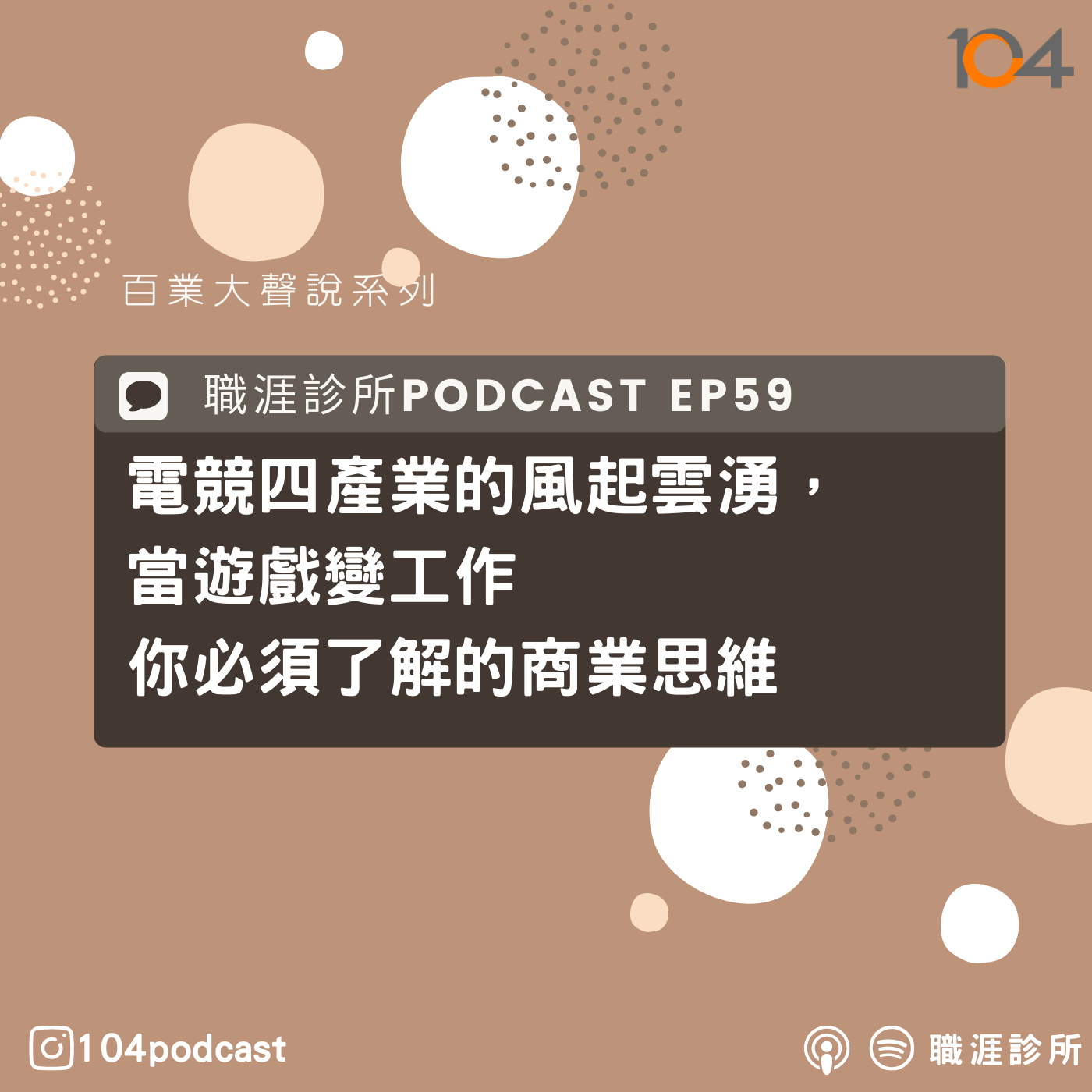 EP59【百業大聲說】電競四產業的風起雲湧，當遊戲變工作你必須了解的商業思維～Live on Clubhouse(上集) episode artwork