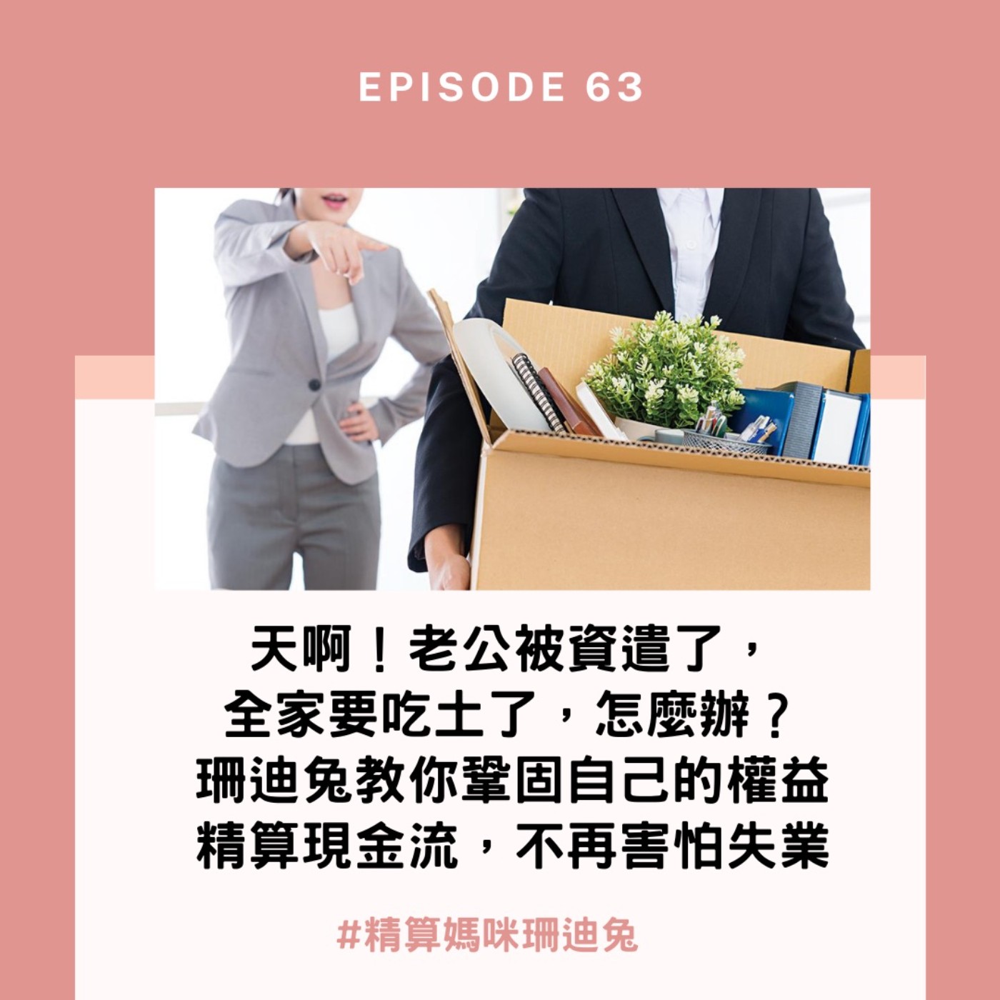 #63【家庭理財】天啊!老公被資遣了,全家要吃土了，怎麼辦呢?珊迪兔教你鞏固自己的權益，精算現金流，不再害怕失業