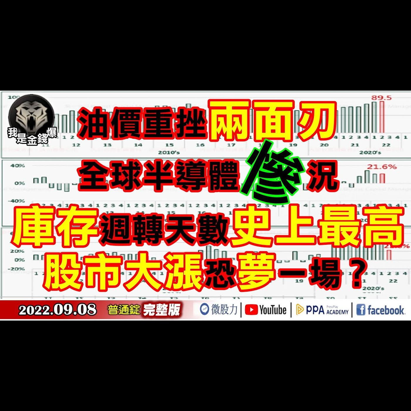 油價重挫兩面刃！全球半導體慘況庫存史上高！股市漲恐夢一場？《我是金錢爆》普通錠 2022.0908 episode artwork