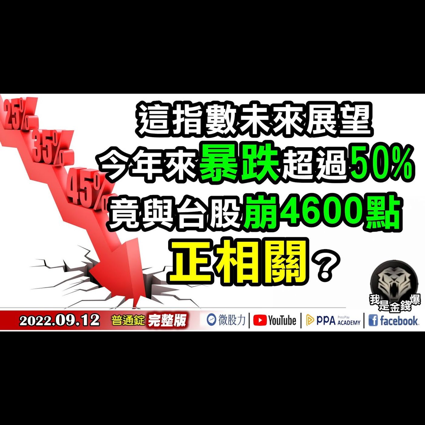 這指數未來展望暴跌超過50%！竟與台股崩4600點正相關？《我是金錢爆》普通錠 2022.0912 episode artwork