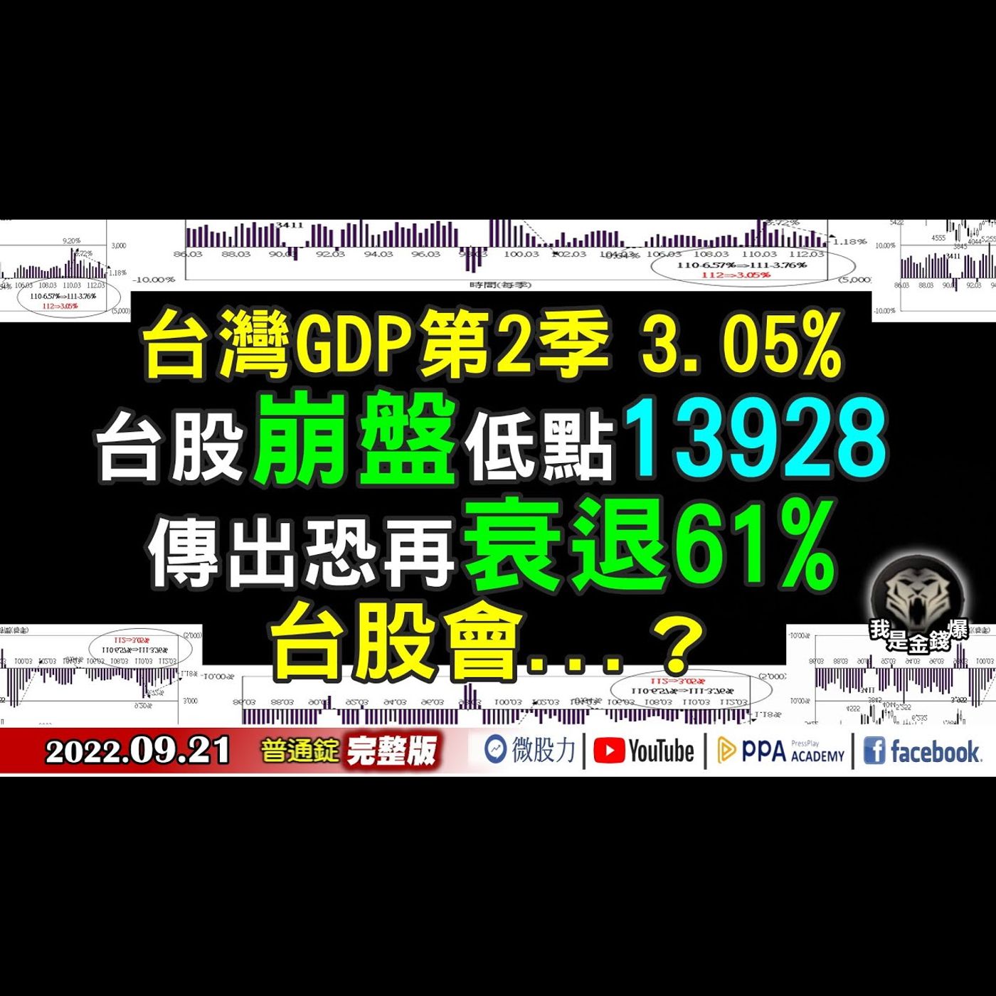 台GDP2Q剩3%→台股崩！傳GDP恐再衰61%！台股會？《我是金錢爆》普通錠 2022.0921 episode artwork
