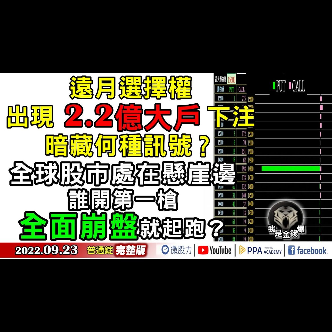 全球股市處在懸崖邊！誰開第一槍，全面大崩盤就起跑？《我是金錢爆》普通錠 2022.0923 episode artwork