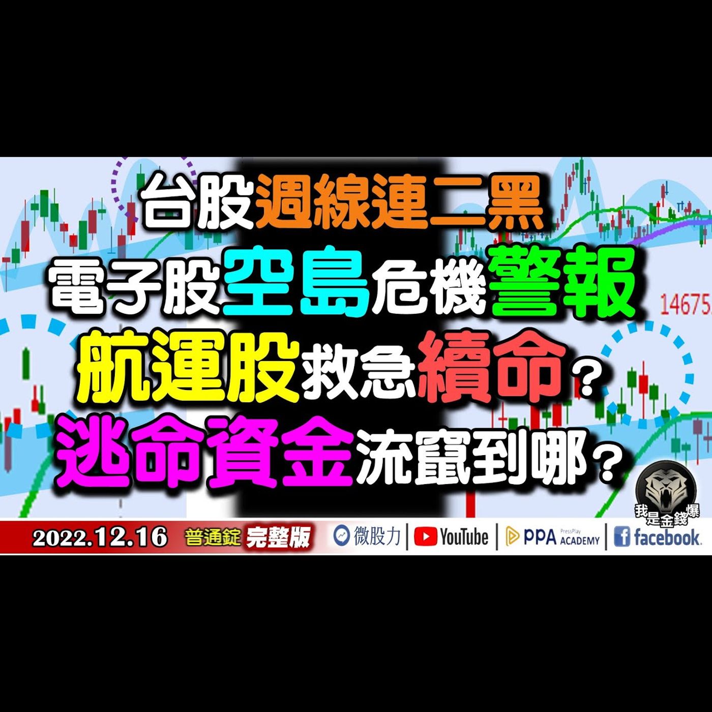 小心電子股空島危機警報！航運股救急續命？逃命資金流竄到哪？《我是金錢爆》普通錠 2022.1216 episode artwork