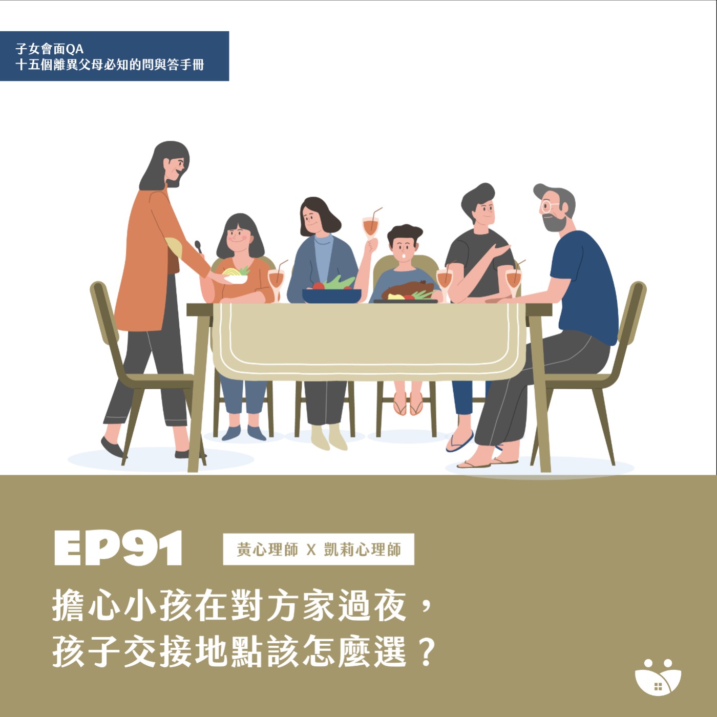 EP91 擔心孩子在對方家過夜，孩子交接地點該怎麼選?  黃心理師 X 凱莉心理師 episode artwork
