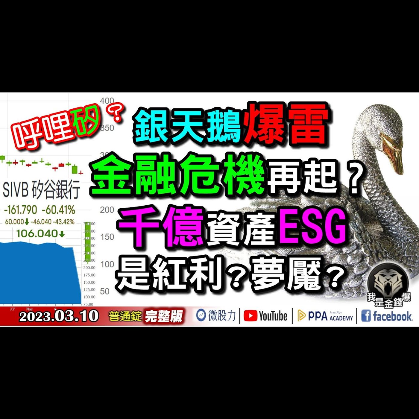 銀天鵝爆雷呼哩矽？金融危機再起？千億資產ESG紅利？夢魘？《我是金錢爆》普通錠 2023.0310 episode artwork