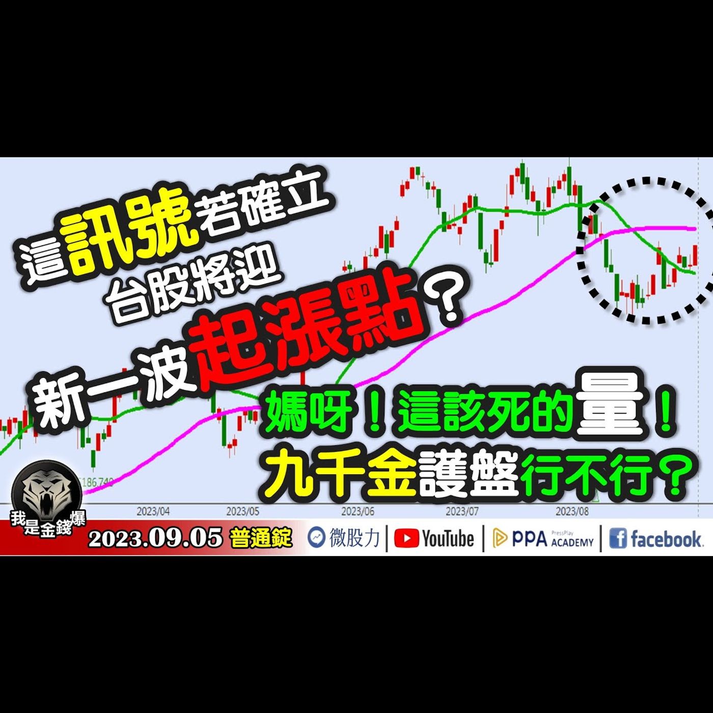 這訊號若確立！台股將迎新一波起漲點？媽呀！這該死的量！九千金護盤行不行？《我是金錢爆》普通錠 2023.0905 #大K曾煥文#阿斯匹靈#王兆立 episode artwork