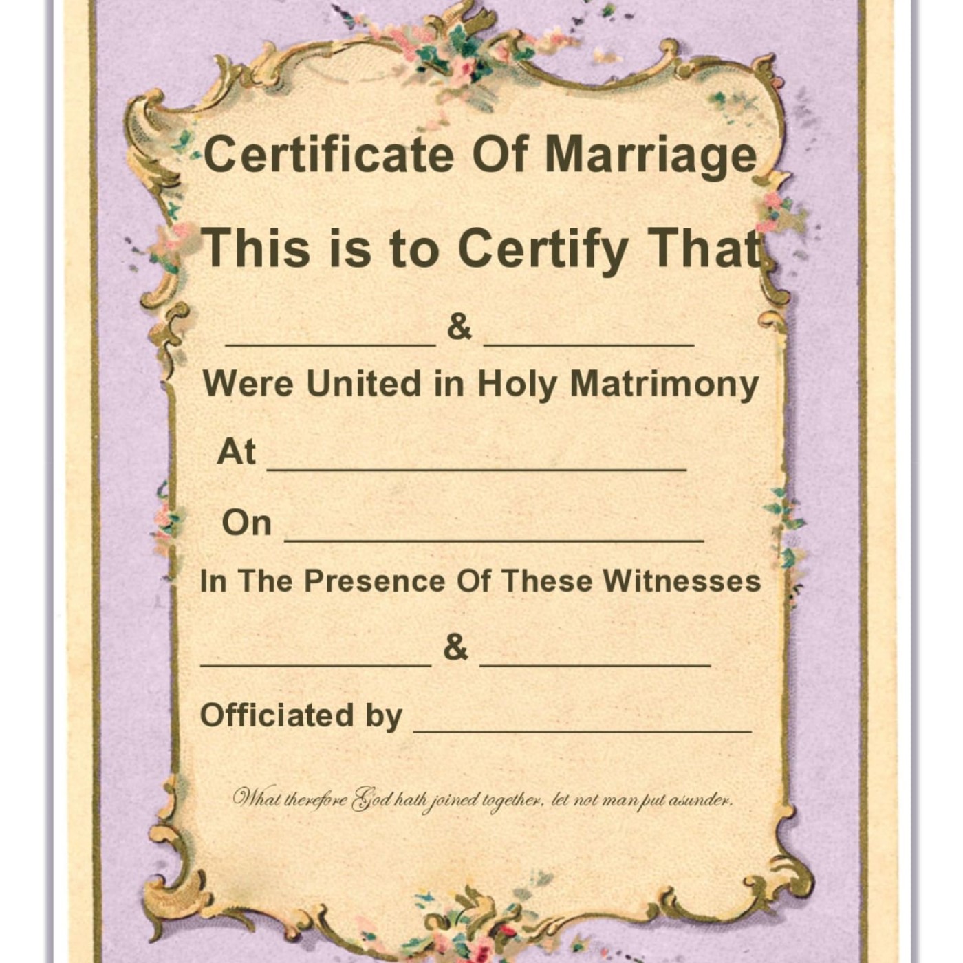 fake marriage certificate