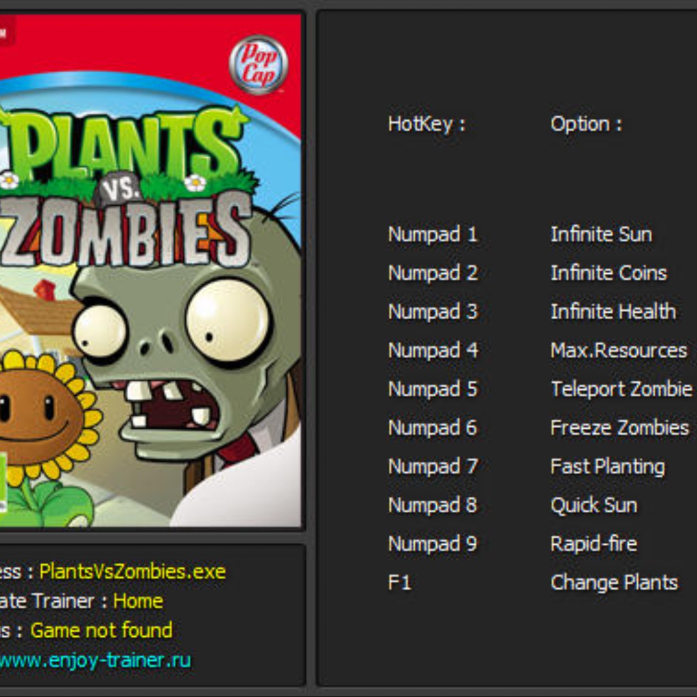 Plants vs. Zombies Game of the Year Edition Cheats & Trainers for