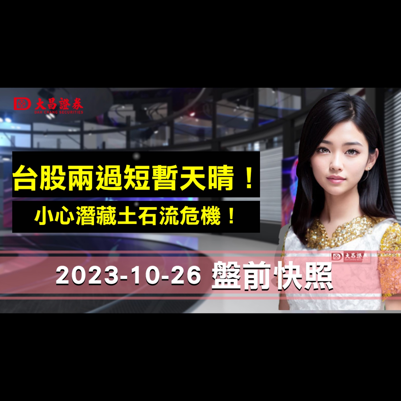【大昌證券】2023年10月26日盤前快照：台股兩過短暫天晴！小心淺藏土石流危機！ episode artwork