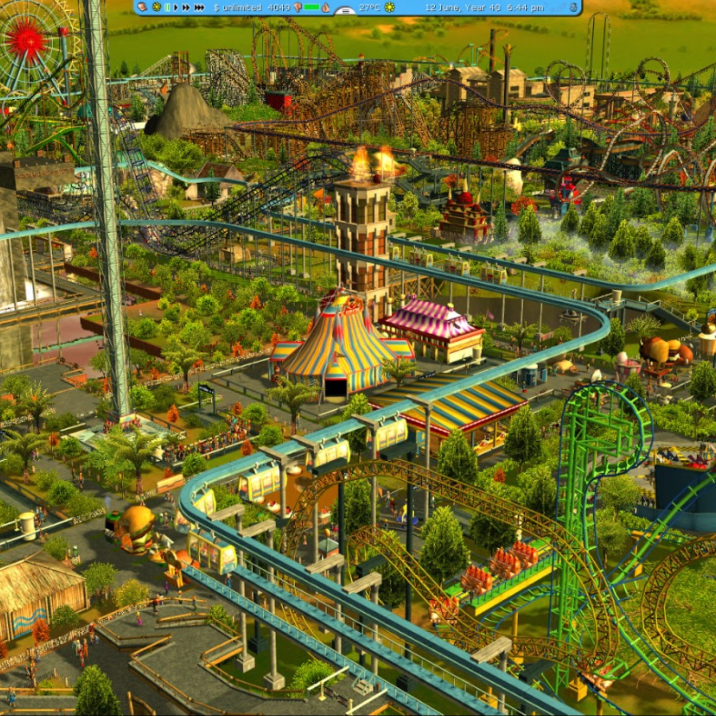 RCT3 Platinum combines the excitement and roller coaster, theme