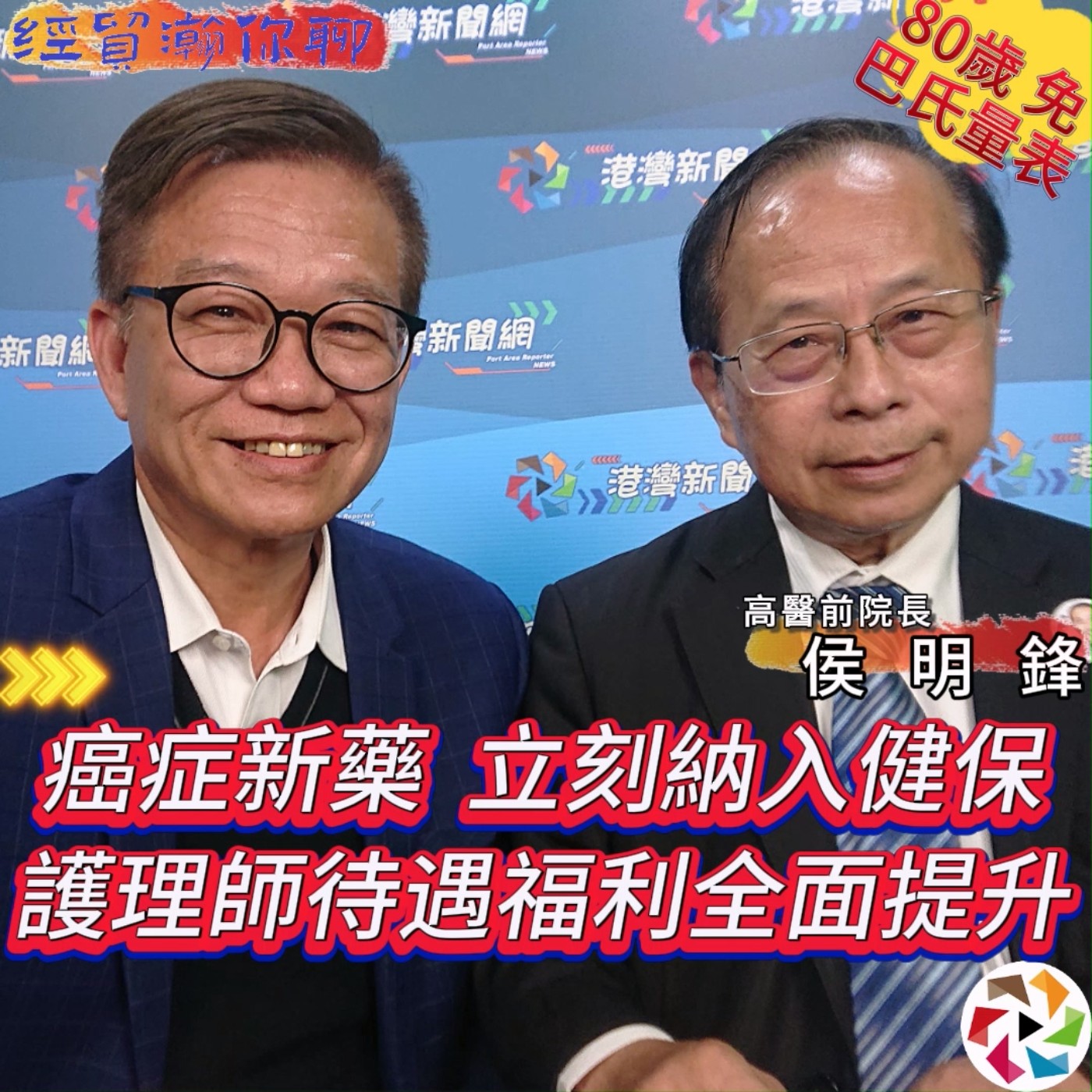 80歲免巴氏量表、護理師待遇福利全面提升　侯友宜總統候選人健康政策召集人侯明鋒院長說明健康政策：長者照護、護理人員待遇與生技產業發展  經貿瀚你聊_34每週二、週五更新上架晚間八點首播#侯友宜#侯明鋒 episode artwork