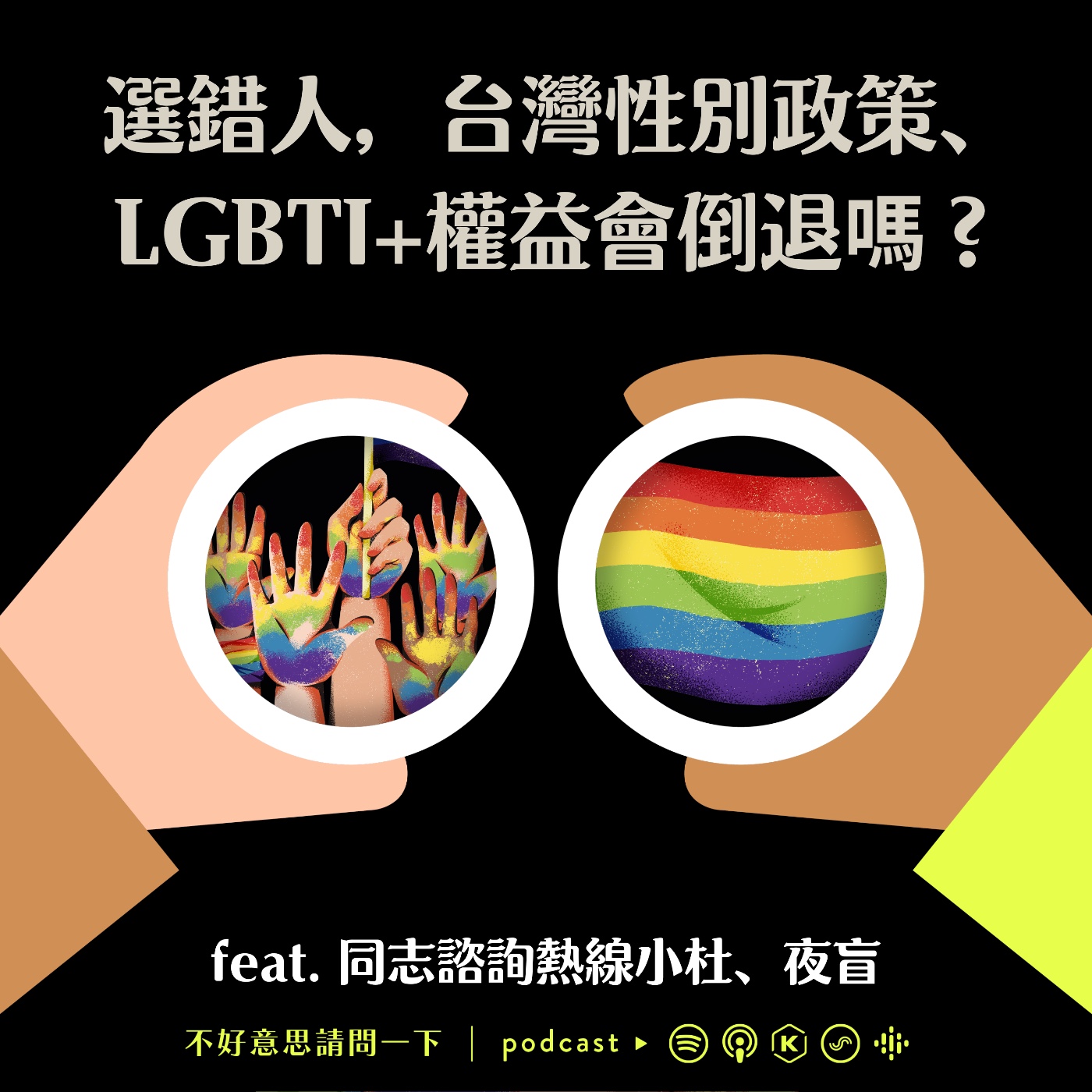cover of episode S2 EP91 選錯人，台灣性別政策、LGBTI+權益會倒退嗎？ft.同志諮詢熱線小杜、夜盲