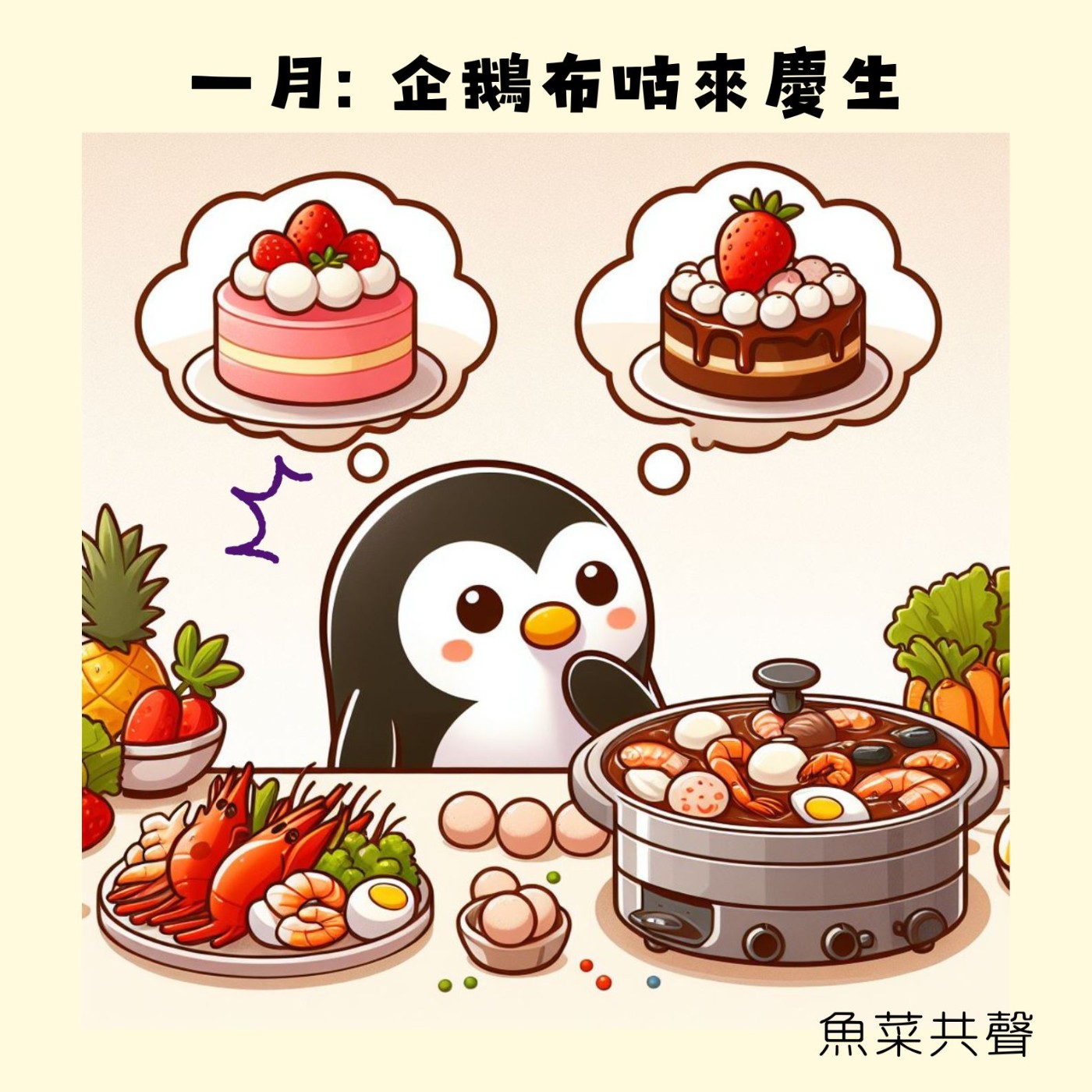 1月企鵝布咕來幫小壽星慶生