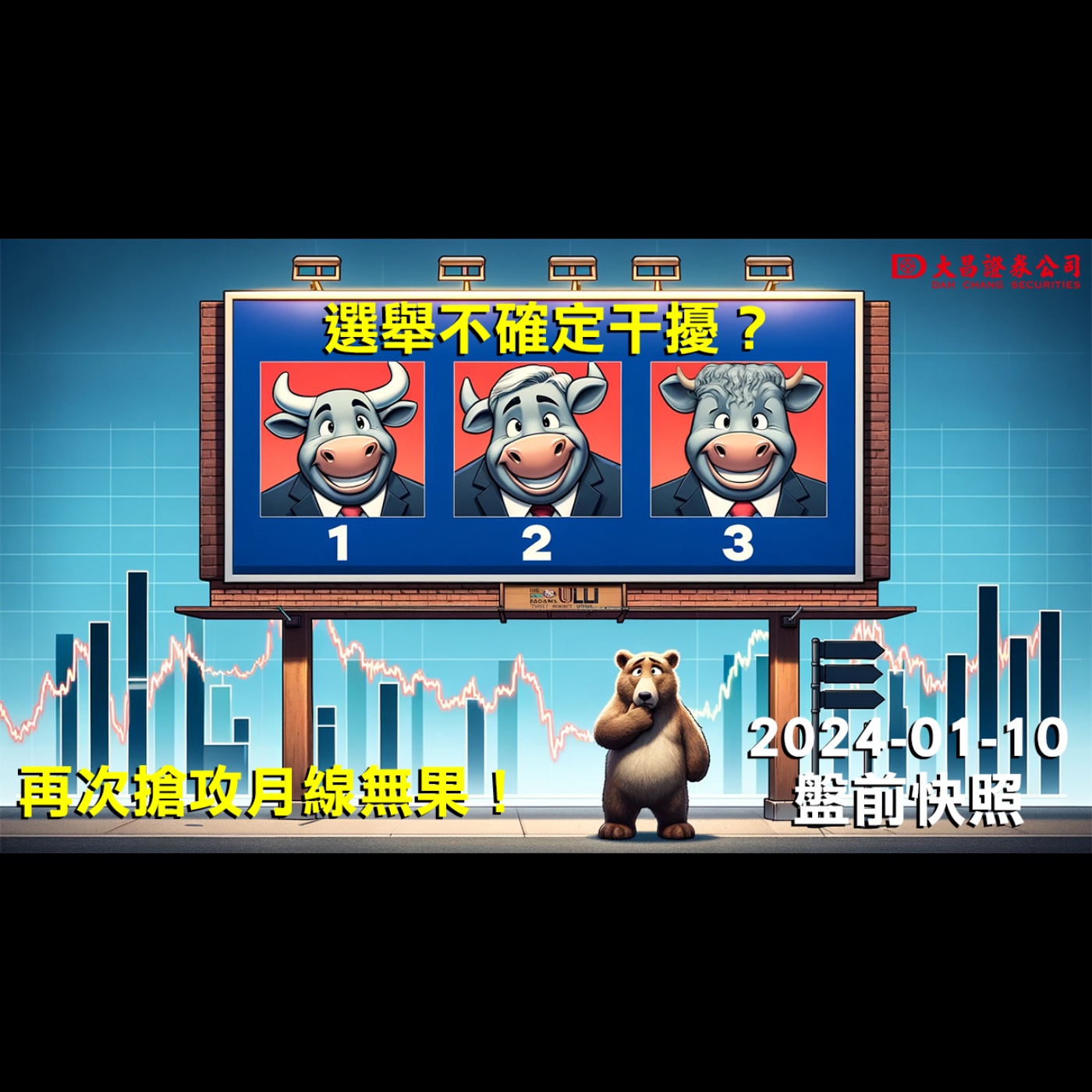 【大昌證券】2024年1月10日盤前快照：選舉不確定干擾？再次搶攻月線無果！ episode artwork