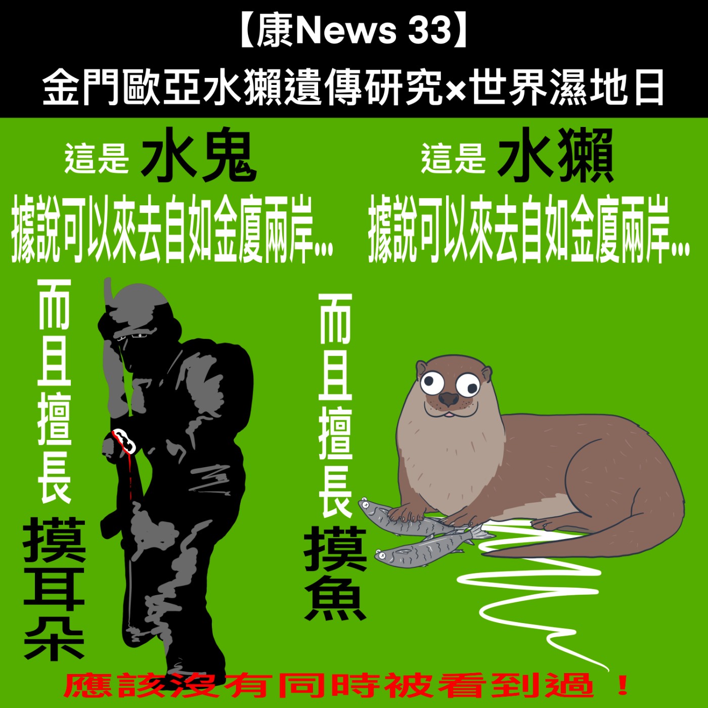 【康Sir News 33】金門歐亞水獺遺傳研究×世界溼地日 episode artwork