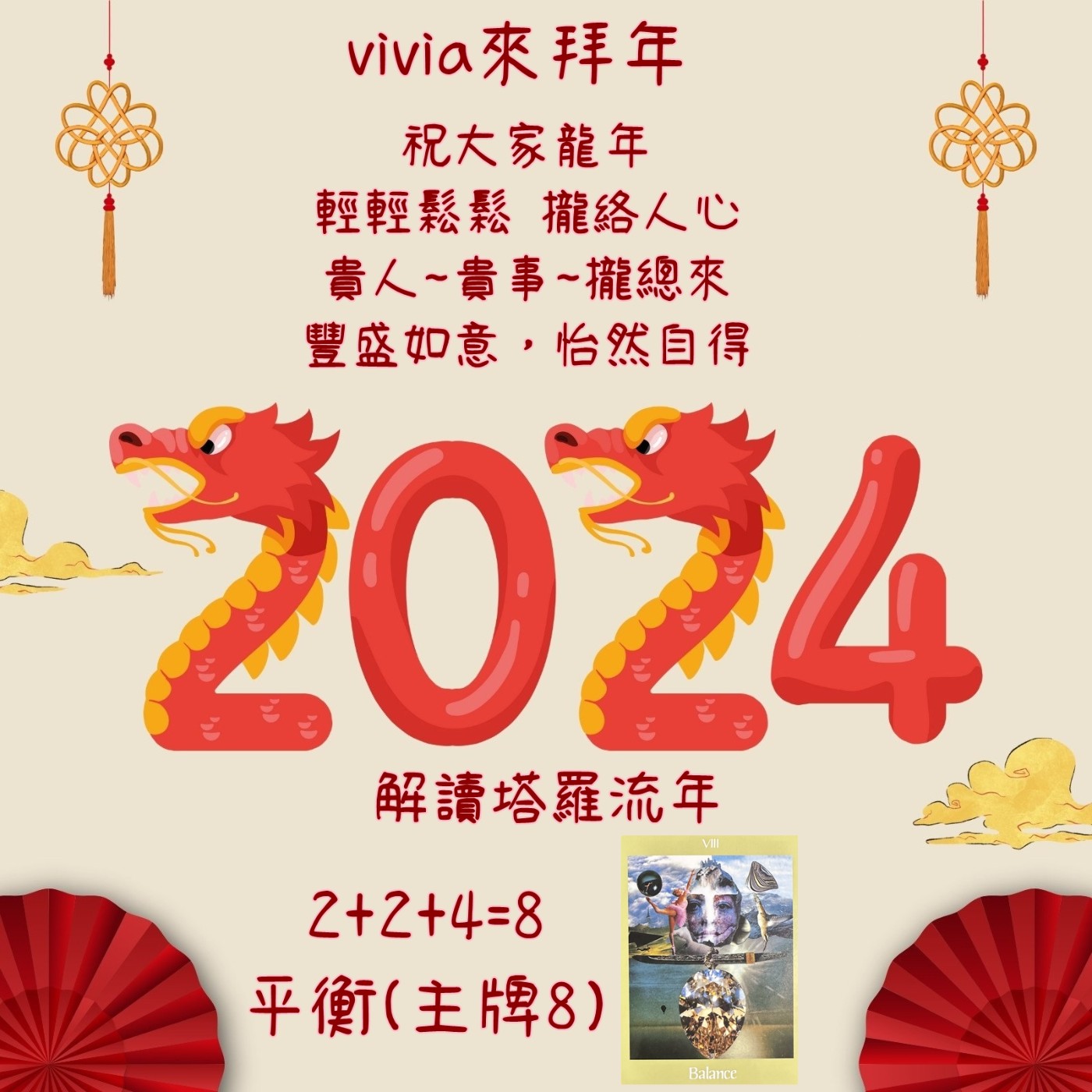 EP1-2024🐉Vivia來拜年~塔羅流年解讀(上集)平衡牌~豐盛是留給有準備的人