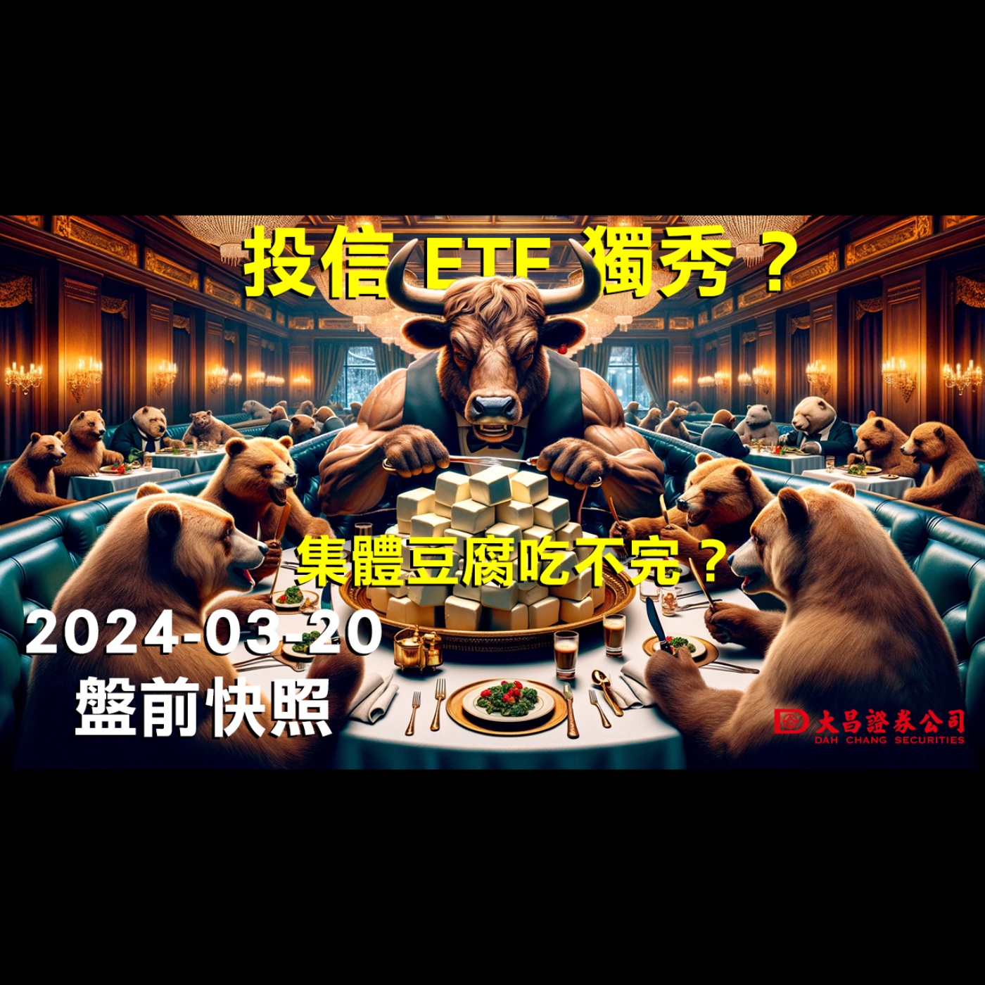 【大昌證券】2024年3月20日盤前快照：投信ETF獨秀？集體豆腐吃不完？ episode artwork