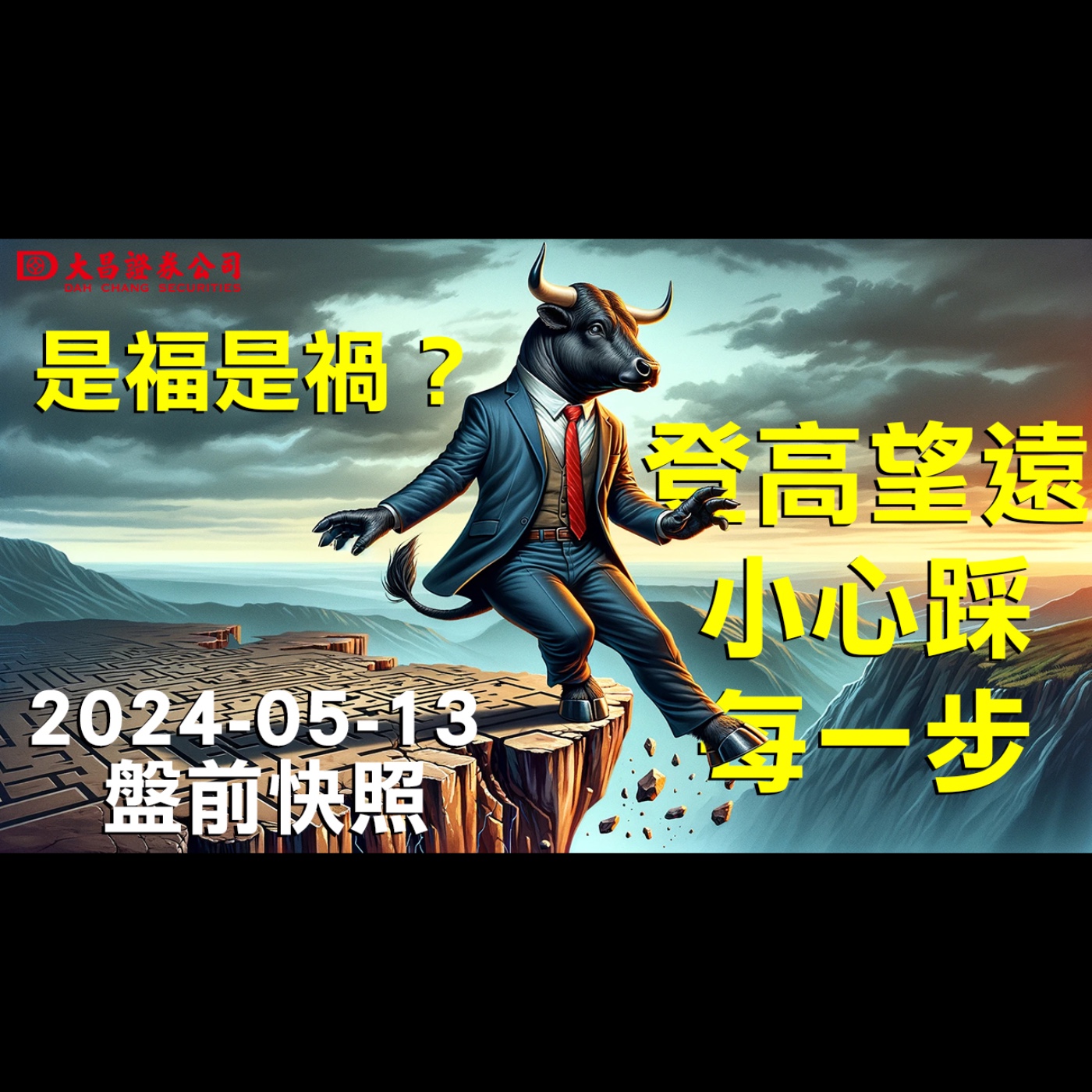 【大昌證券】2024年5月13日盤前快照：是福是禍？登高望遠，小心踩每一步！ episode artwork