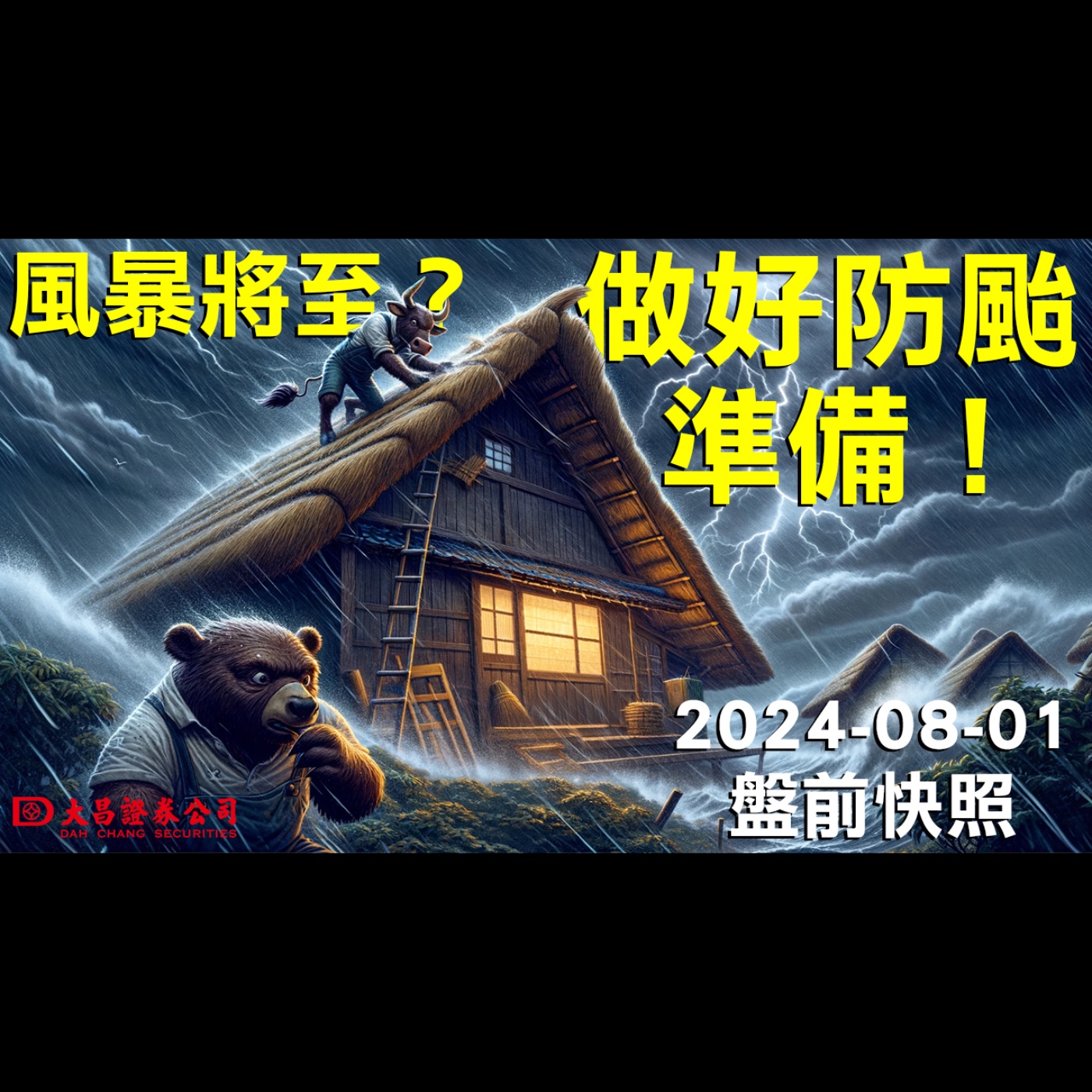 【大昌證券】2024年8月1日盤前快照：風暴將至？做好防颱準備！