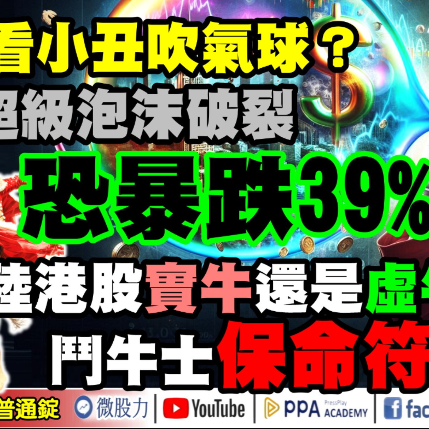 美股是看小丑吹氣球？超級泡沫破裂恐暴跌39%？陸港股是實牛還是虛牛？鬥牛士保命符？《我是金錢爆》普通錠 2024.1028 #大K曾煥文 #財經V怪客 Vincent #台股技術面大師 大人哥 episode artwork