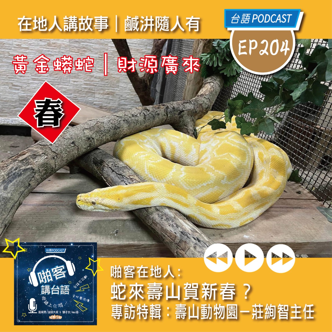 EP204 啪客在地人: 蛇來壽山賀新春？專訪特輯：壽山動物園－莊絢智主任 episode artwork