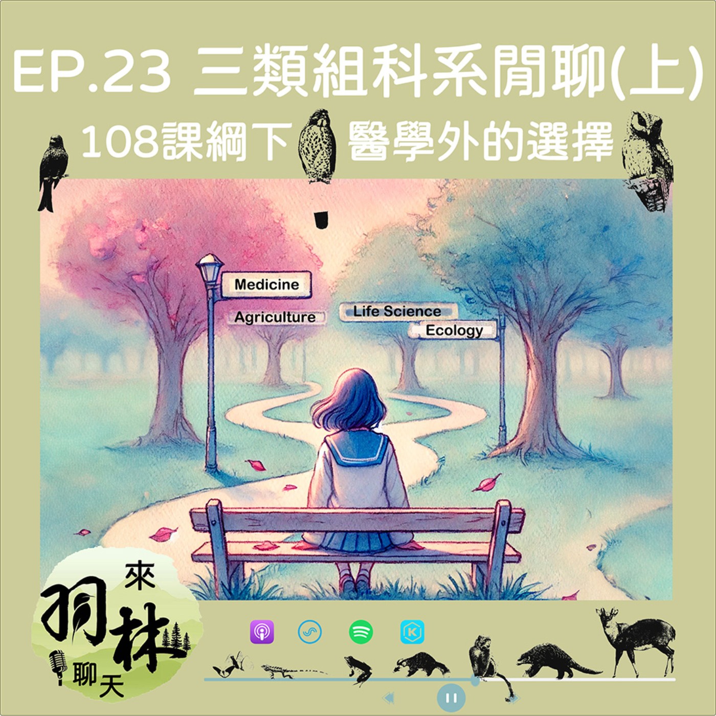 來羽林聊天 EP.23 三類組科系閒聊（上）/拿不到針頭拿鋤頭？/一日生科終身科科？/森林、生科資深「畢業生」的求學經驗談 episode artwork
