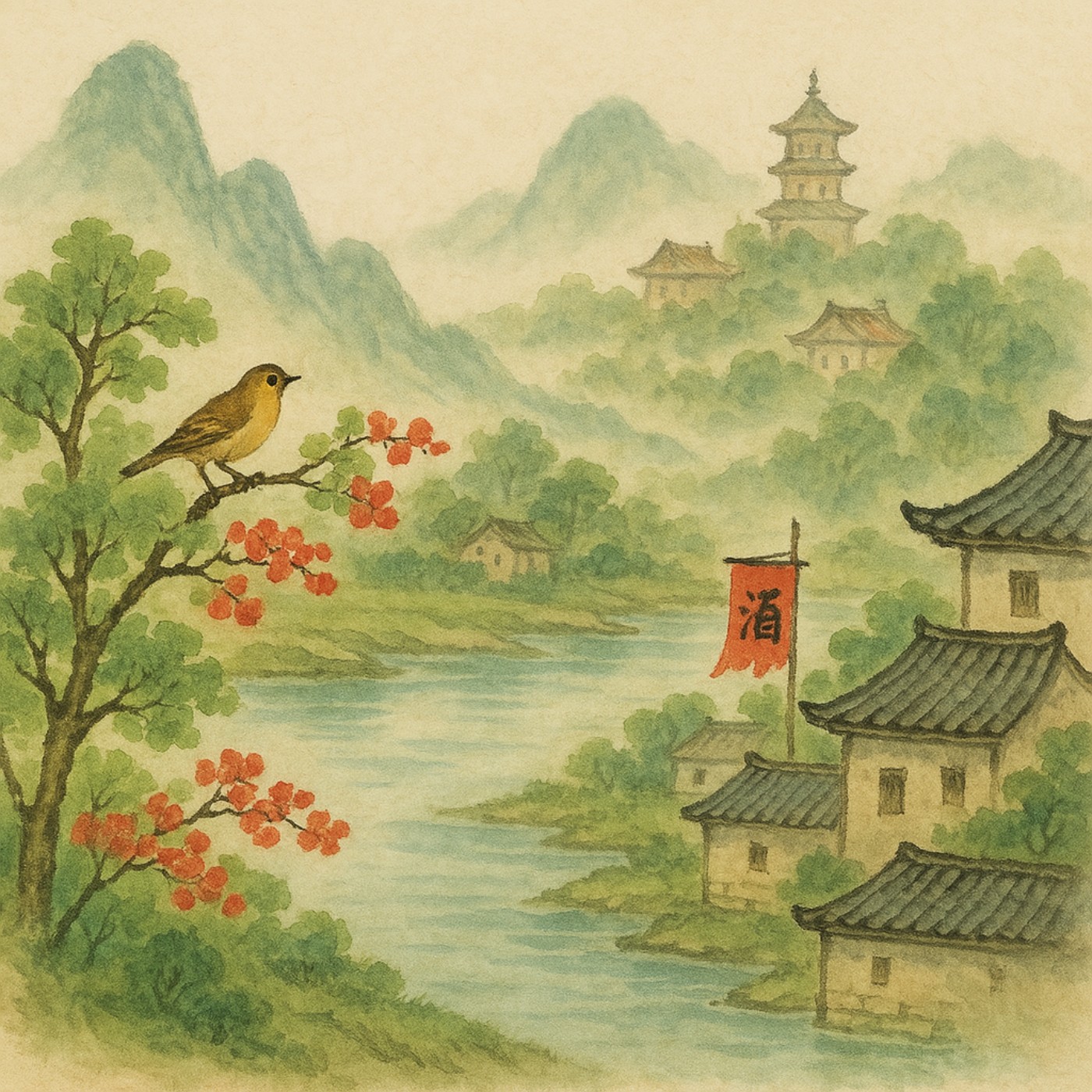 Ep. 54 江南春绝句 jiāng nán chūn jué jù (Spring on the Southern River Shore) episode artwork