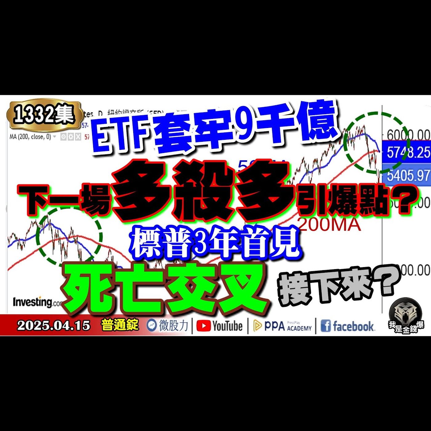 標普3年首見死亡交叉！接下來？ETF套牢9千億！下一場多殺多引爆點？《我是金錢爆》普通錠 2025.0415 #曾煥文 #阿斯匹靈(邱正偉) #連乾文(半導體|藥品|台股|新籌碼|死亡交叉|短債) episode artwork