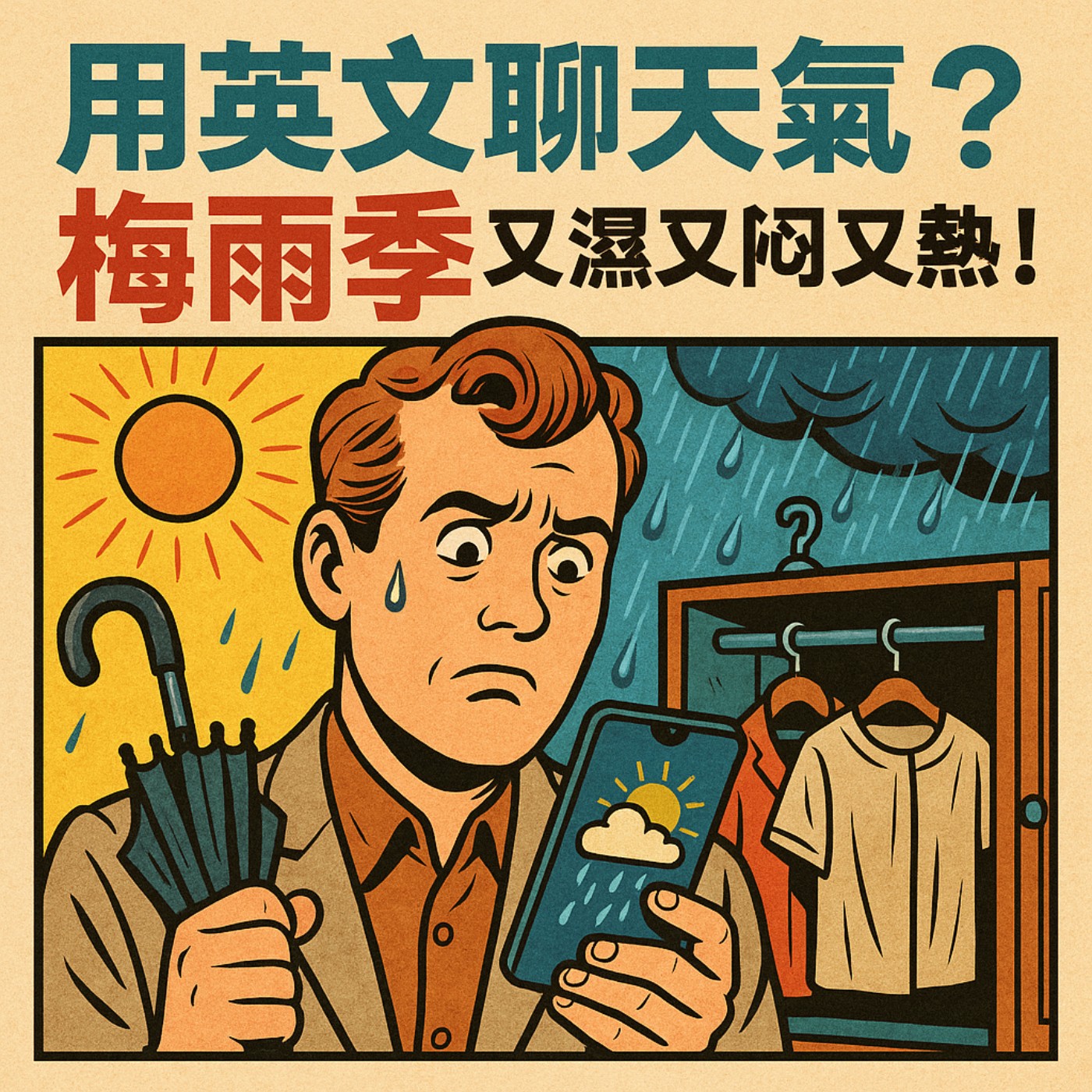 “梅雨季”雨下不停又悶又熱？學會這幾句英文跟外國人一起抱怨天氣！
