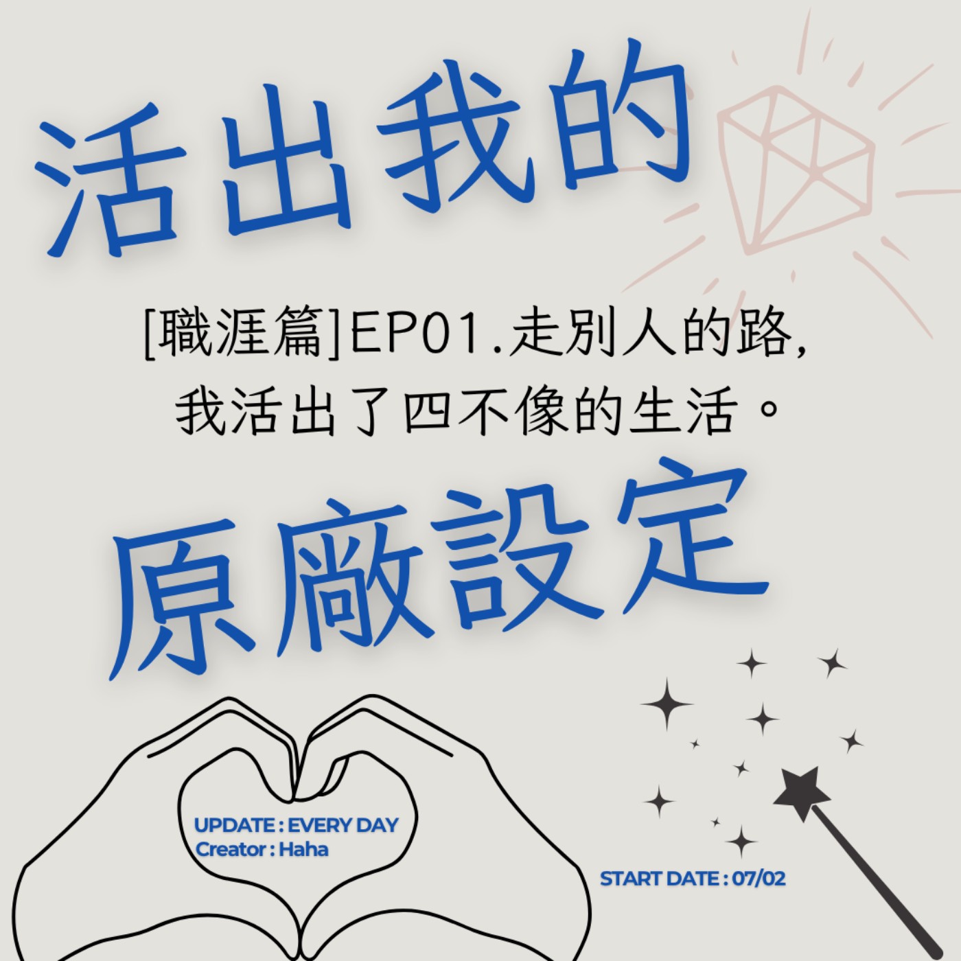 59 【聲音版】【活出我的原廠設定職涯篇EP01】 走別人的路, 我活出了四不像的生活|主持人Haha|生職涯諮詢師上線|故事時間到|讓主持成為說話的藝術|讓文字擁有空間|開創自己的道路|Haha Land