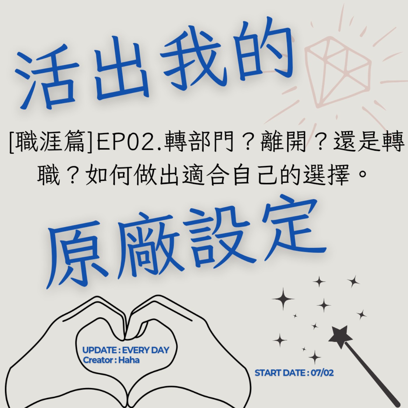 61【聲音版】【活出我的原廠設定職涯篇EP02】 轉部門?離開?還是轉職?如何做出適合自己的選擇。|主持人Haha|生職涯諮詢師上線|故事時間到|讓文字擁有空間|開創自己的道路|Haha Land