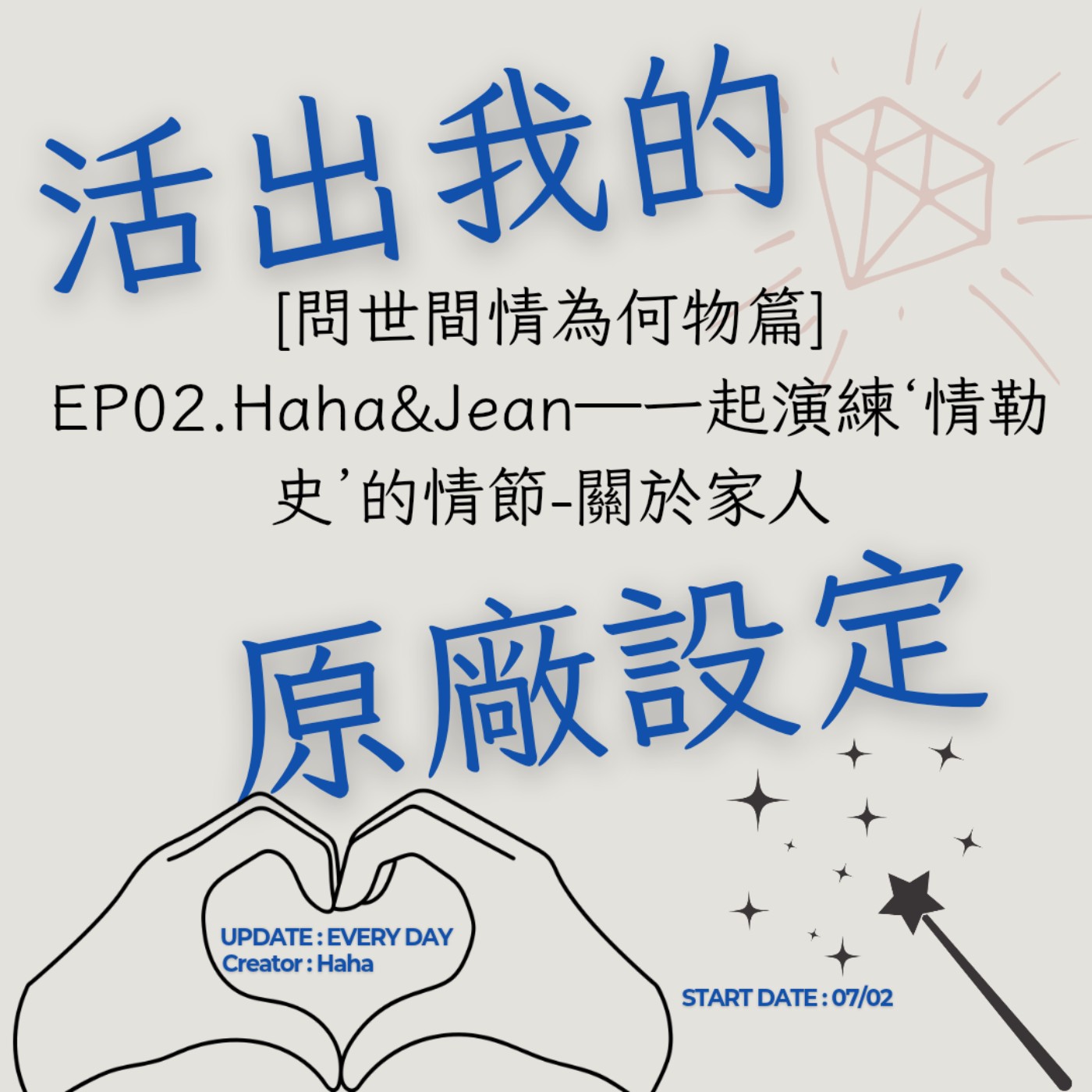 64【聲音版】【活出我的原廠設定問世間情為何物篇EP02】 Haha&Jean—一起演練‘情勒史’的情節-關於家人|主持人Haha|故事時間到|讓文字擁有空間|開創自己的道路|Haha Land
