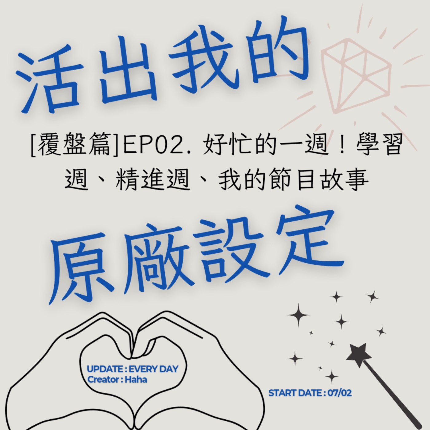 72【聲音版】【活出我的原廠設定覆盤篇EP02】 好忙的一週!學習週、精進週、我的節目故事|主持人Haha|生職涯諮詢師上線|故事時間到|讓主持成為說話的藝術|開創自己的道路|Haha Land