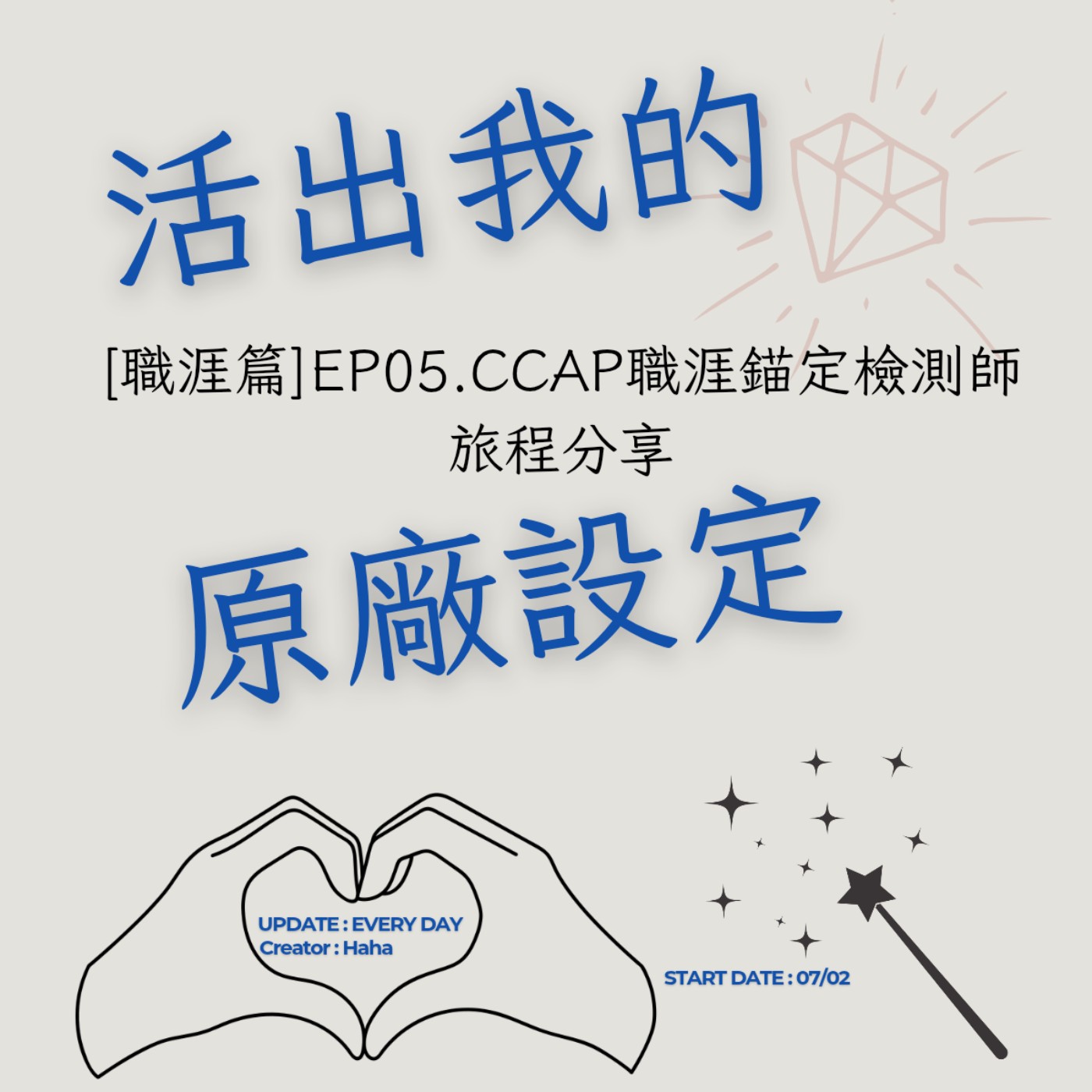 77【聲音版】【活出我的原廠設定職涯篇EP05】 CCAP職涯錨定檢測師過關分享|主持人Hathaway|生職涯諮詢師上線|故事時間到|不同德職涯諮詢風格|職涯錨定認識內在自我|Haha Land