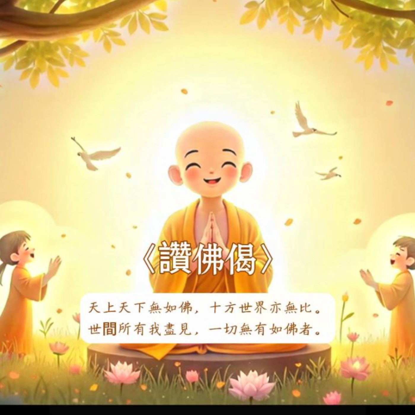 《金光裡的小佛歌_讚佛偈》晨光誦讚佛偈 佛光灑落 如夢似詩