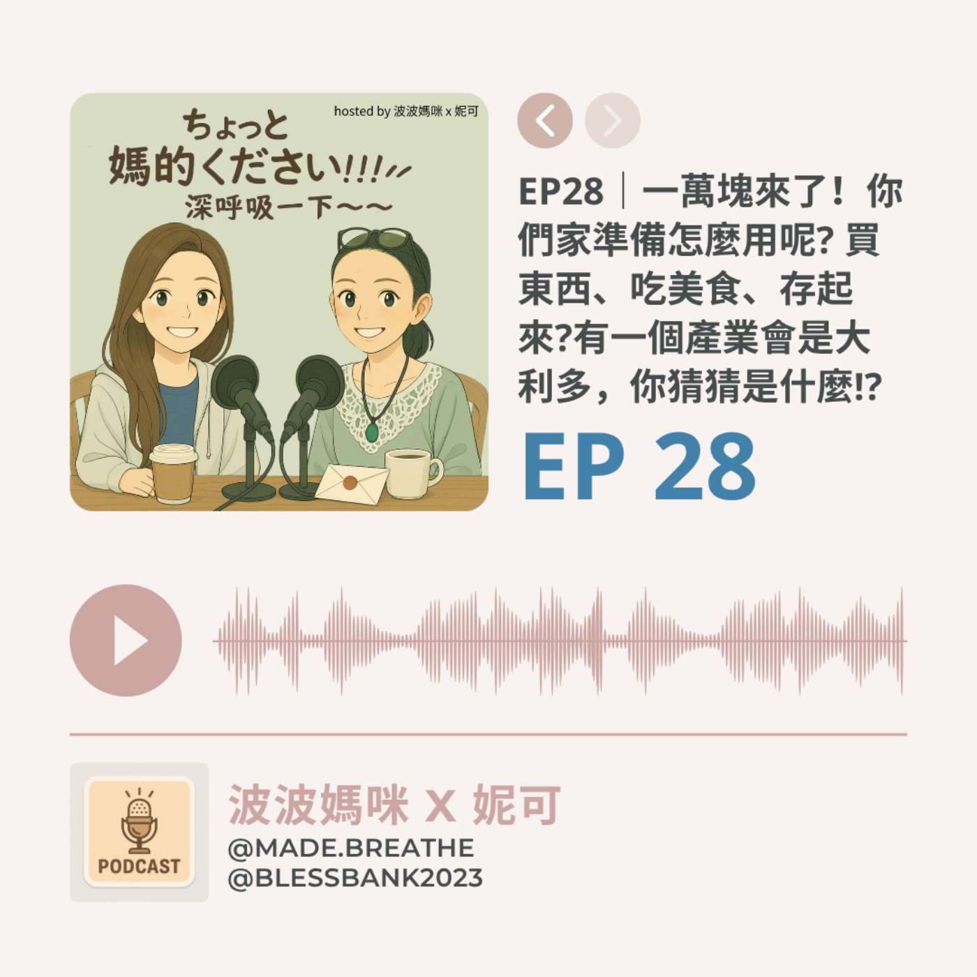 EP28｜一萬塊來了！你們家準備怎麼用呢? 買東西、吃美食、存起來?有一個產業會是大利多，你猜猜是什麼!?