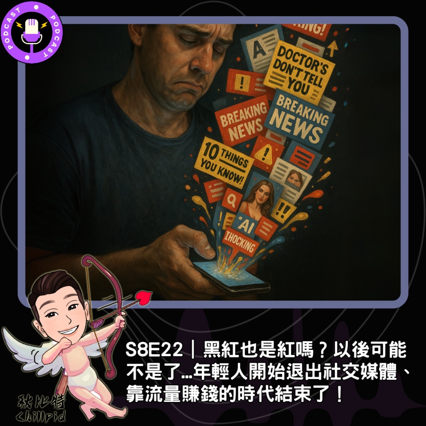 S8E22｜黑紅也是紅嗎？以後可能不是了...年輕人開始退出社交媒體、靠流量賺錢的時代結束了！ episode artwork