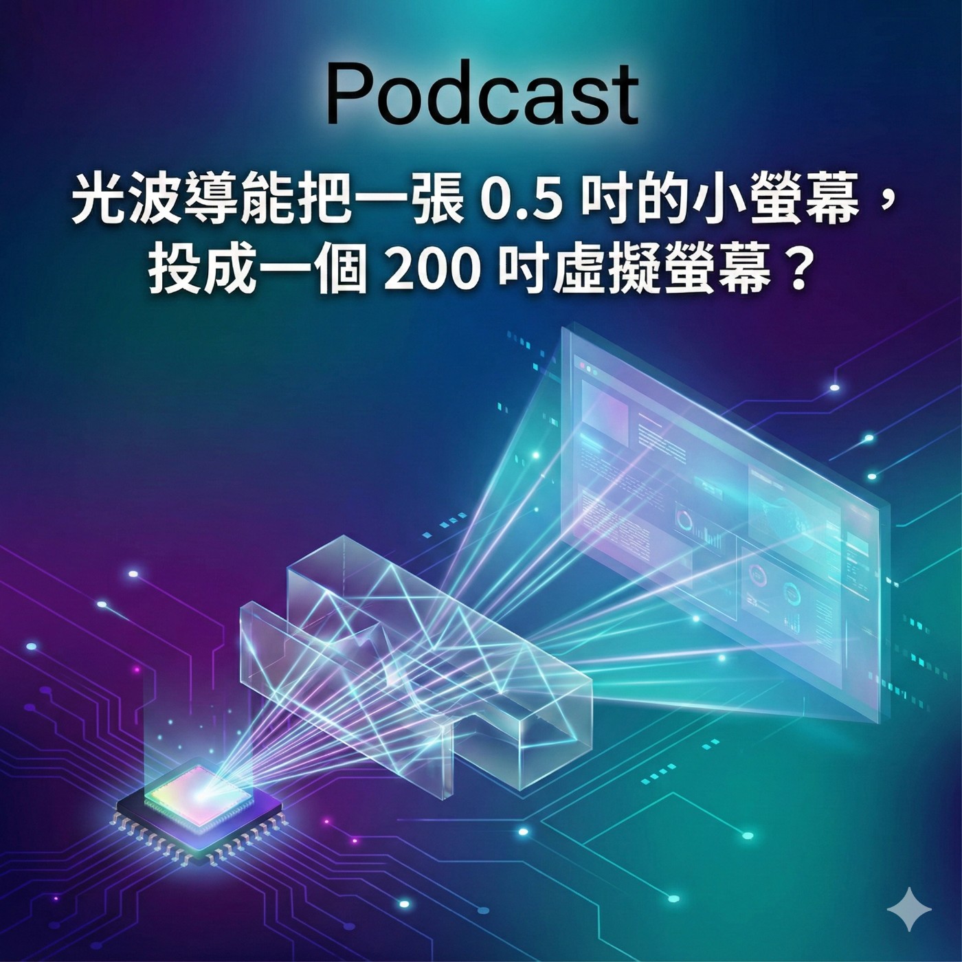 光波導能把一張 0.5 吋的小螢幕，投成一個 200 吋虛擬螢幕？  episode artwork
