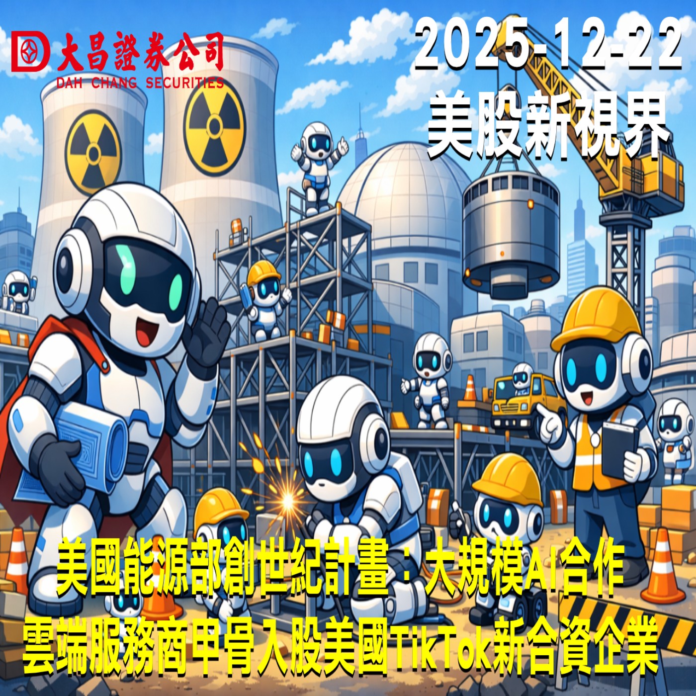 【大昌證券】2025年12月22日 美股新視界: 美國能源部創世紀計畫：大規模AI合作  雲端服務商甲骨文入股美國TikTok新合資企業