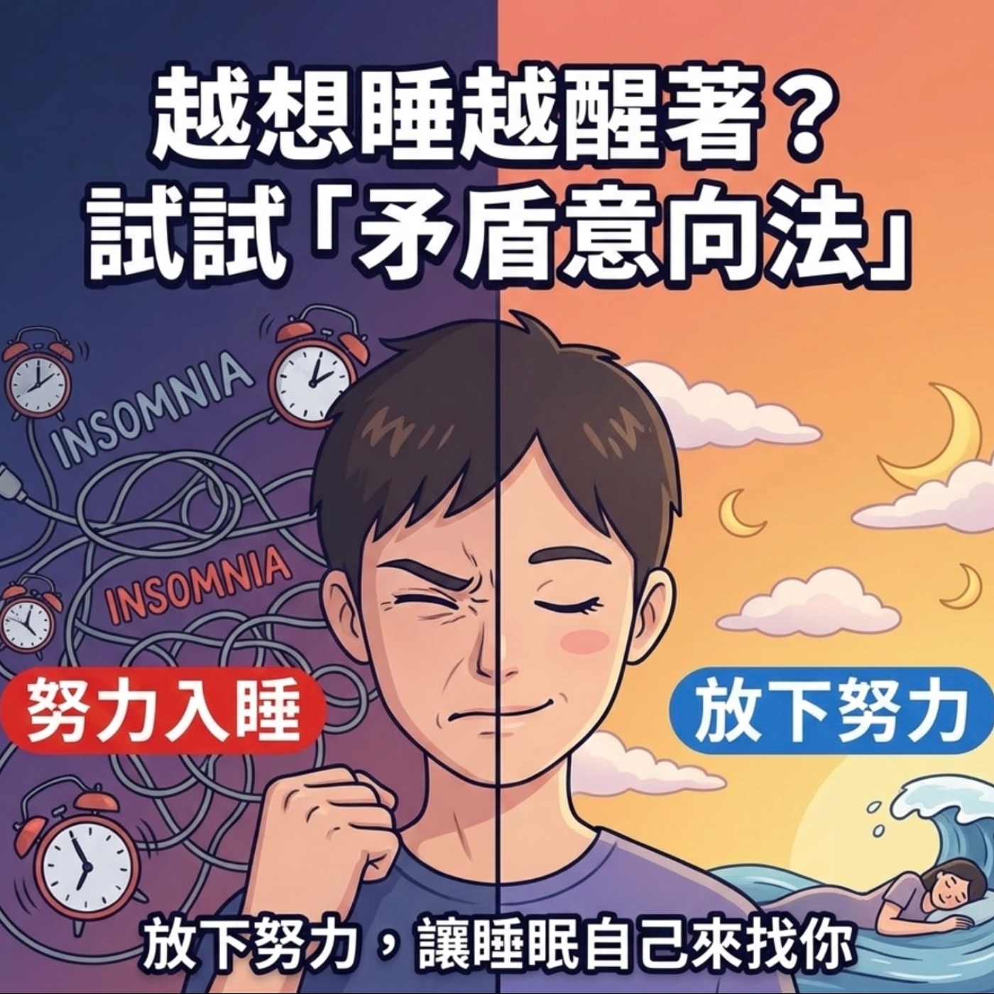 EP5 越想睡越醒著?試試「矛盾意向法」:放下努力,讓睡眠自己來找你 episode artwork