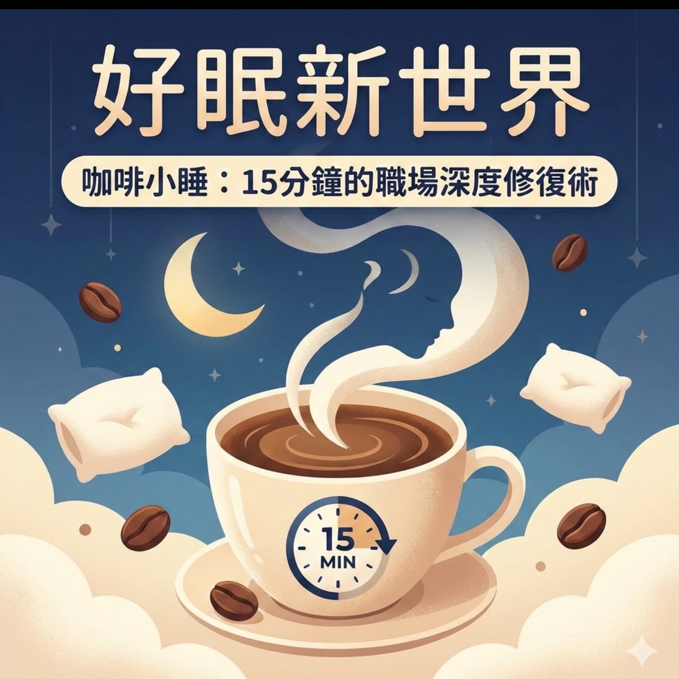 EP10 中午睡錯更累?科學實證「15分鐘咖啡小睡法」:醒來戰鬥力翻倍的職場深度修復術 episode artwork