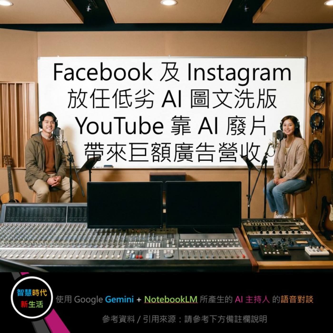 EP.301 [ Podcast ] Facebook 及 Instagram 放任低劣 AI 圖文洗版、YouTube 靠 AI 廢片帶來巨額廣告營收 episode artwork