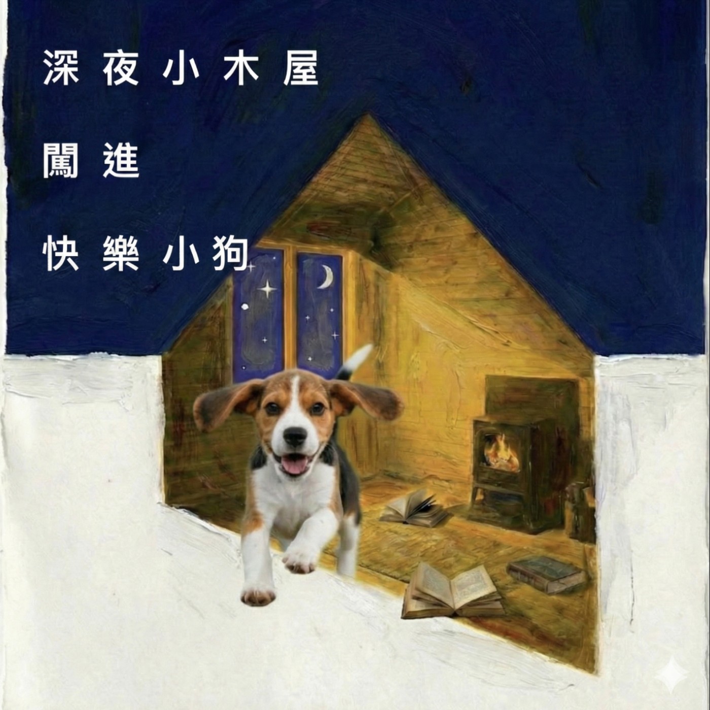 深夜小木屋闖進快樂小狗