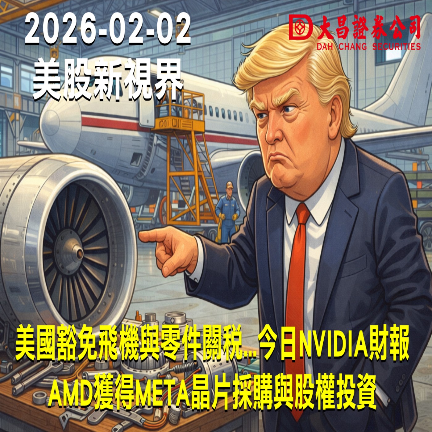 【大昌證券】2025年2月25日美股新視界：美國豁免飛機與零件關稅...今日NVIDIA財報  AMD獲得META晶片採購與股權投資