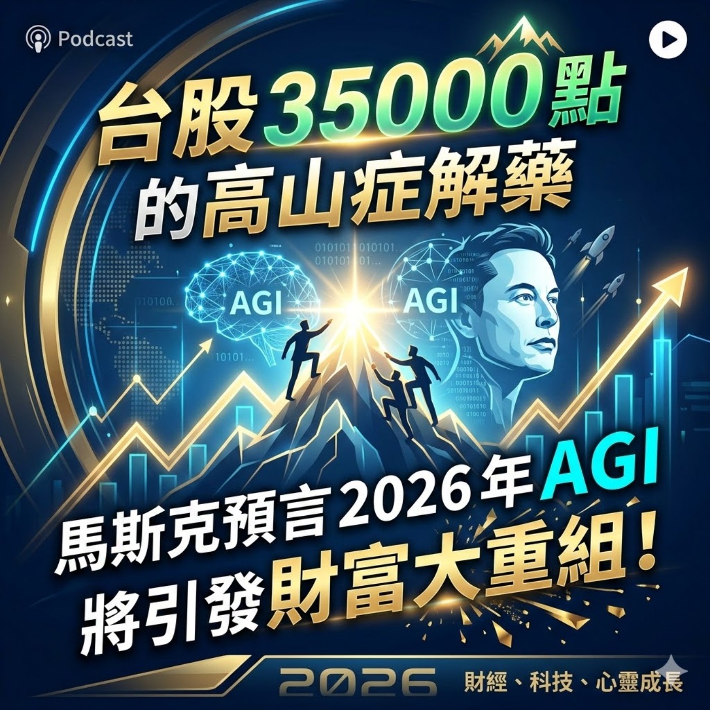 EP140 台股 35000 點的高山症解藥：馬斯克預言 2026 年 AGI 將引發財富大重組！
