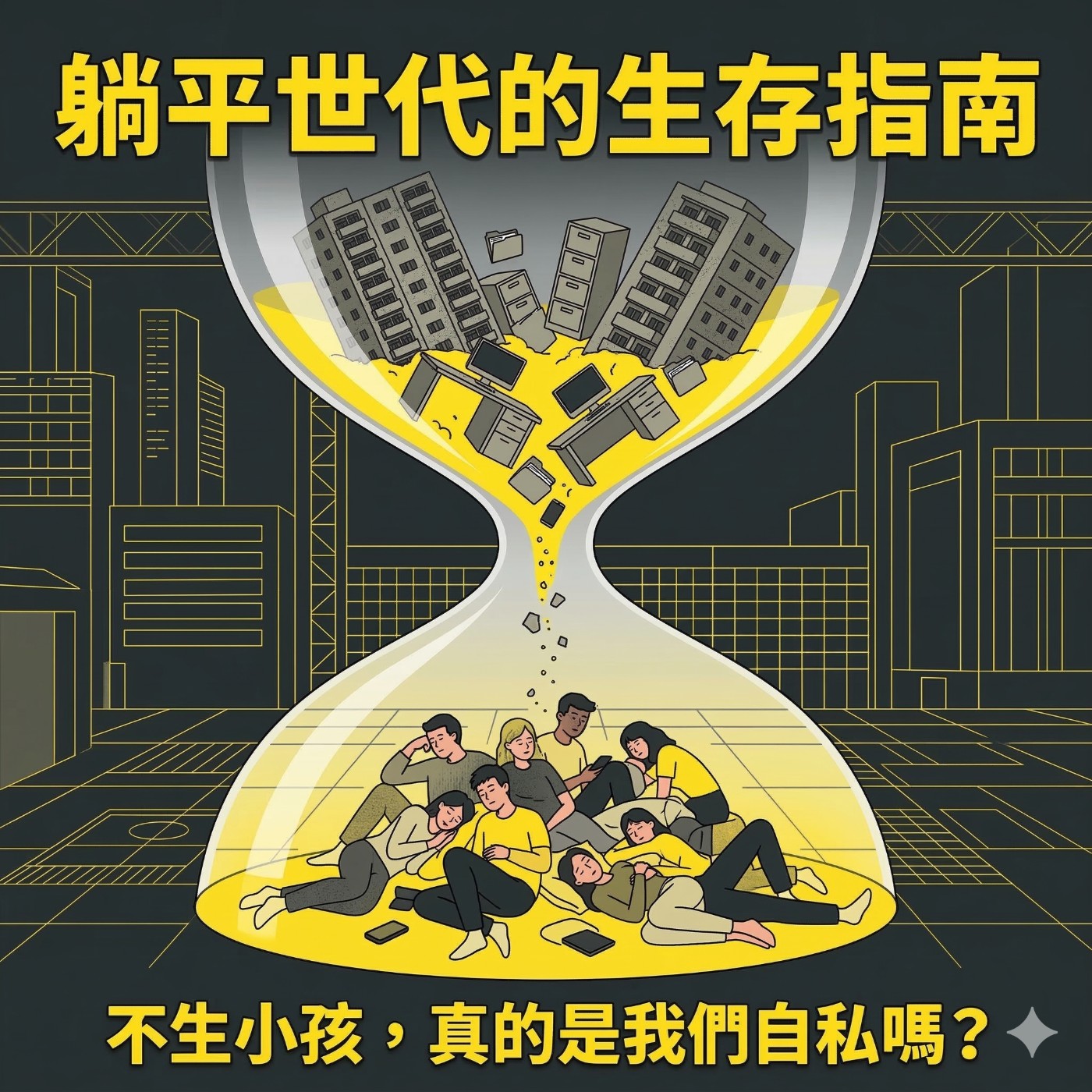 《躺平世代的生存指南:不生小孩,真的是我們自私嗎?》第一集:生存的極限—高房價與「貪婪工作」如何扼殺年輕人的生育意願? episode artwork